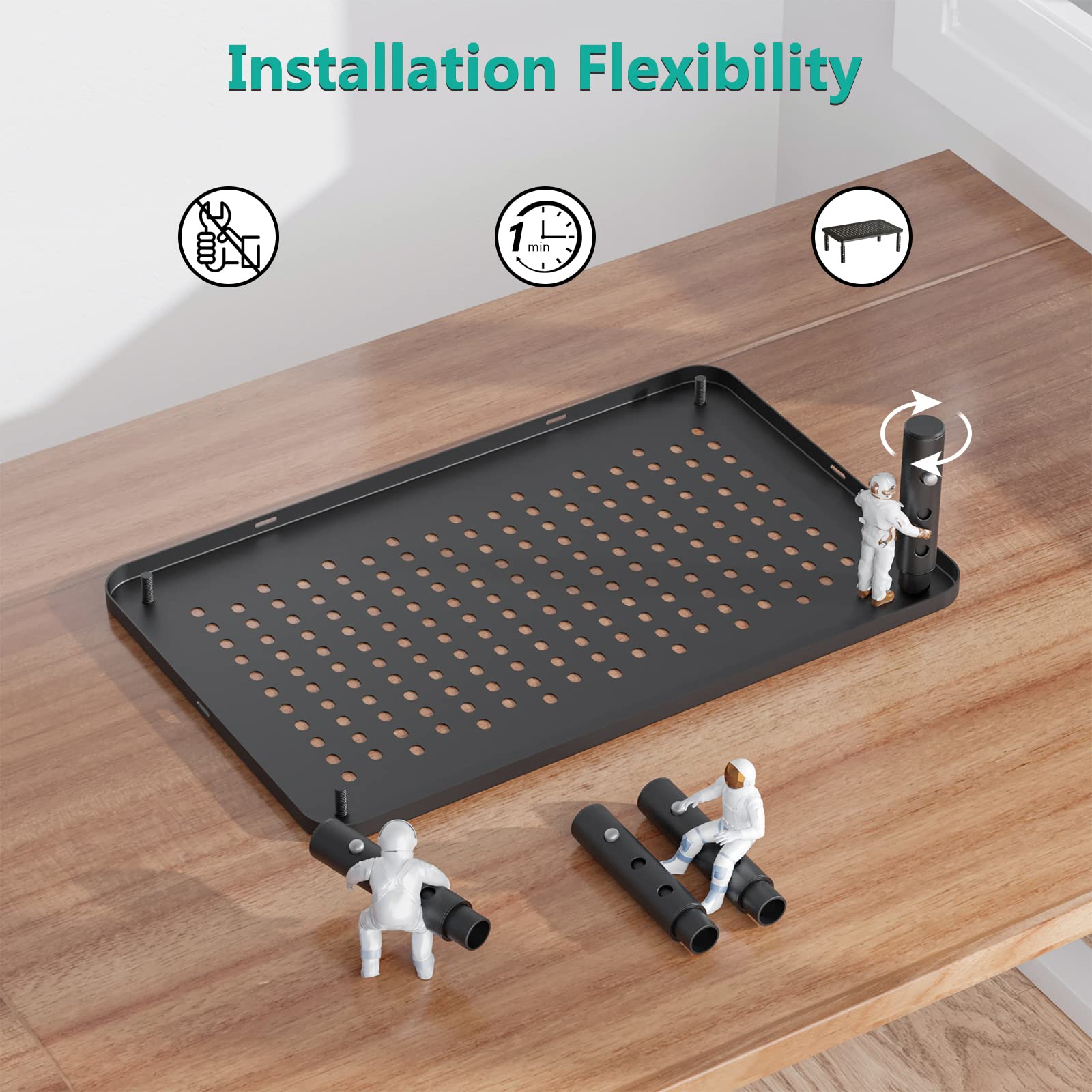 WALI Adjustable Dual Monitor Stand - 2 Pack Black for Office & Gaming Setup