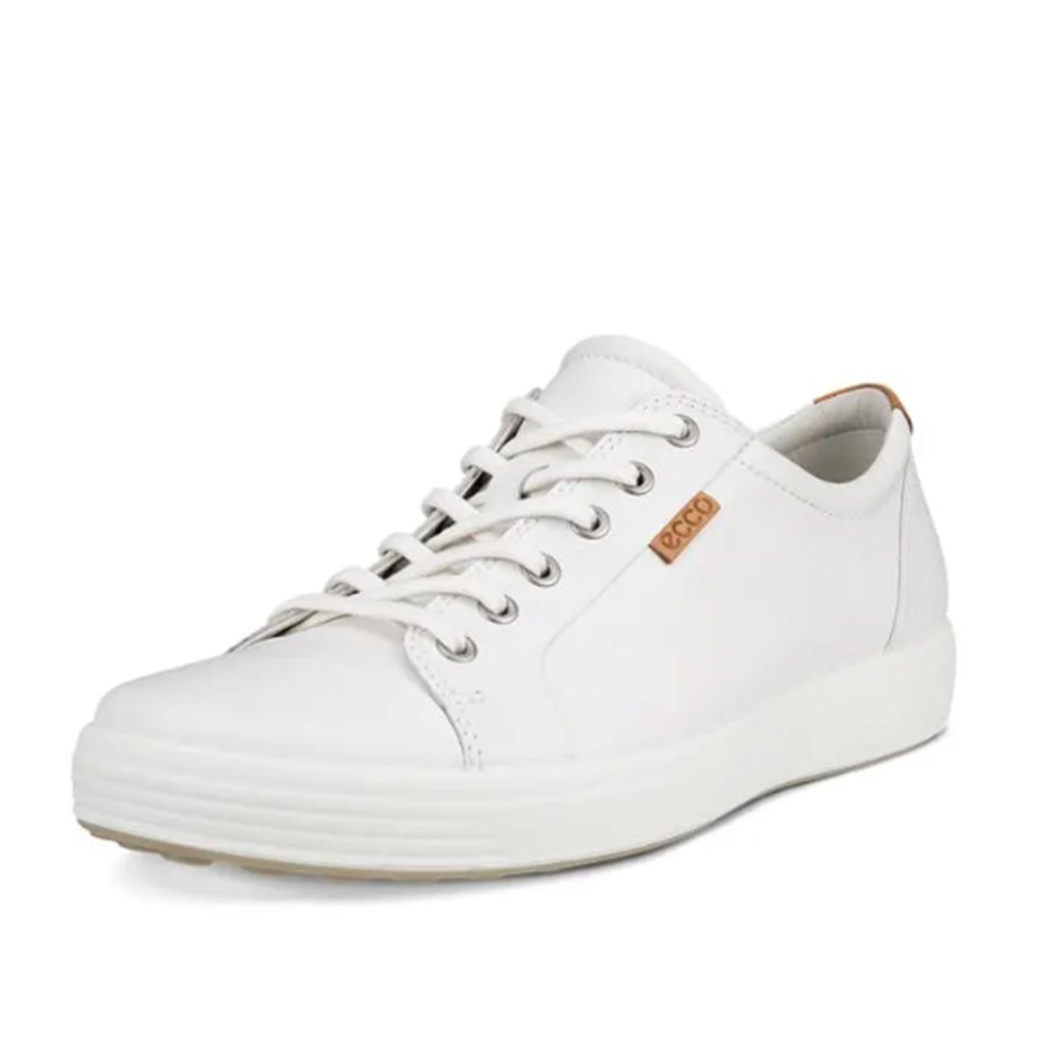 ECCO Men's Soft 7 Sneakers - White Leather Casual Shoes for Walking & Comfort | Perfect for Work, Travel & Everyday Wear