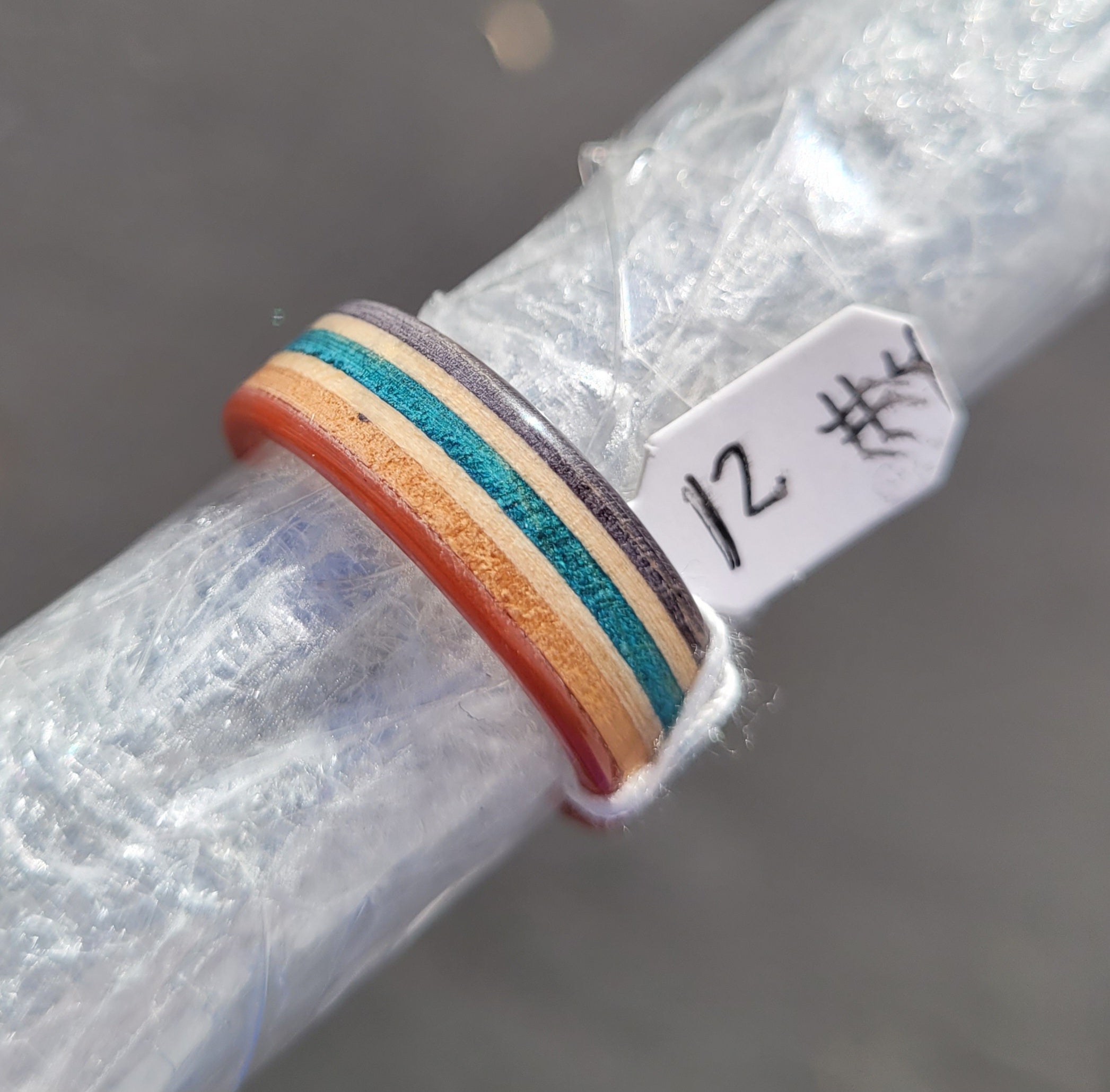 Recycled Bo Tuff Skateboard Ring Size 12 (#4) - Durable Eco-Friendly Jewelry for Skateboarders & Outdoor Enthusiasts - Perfect for Everyday Wear, Gifts & Extreme Sports