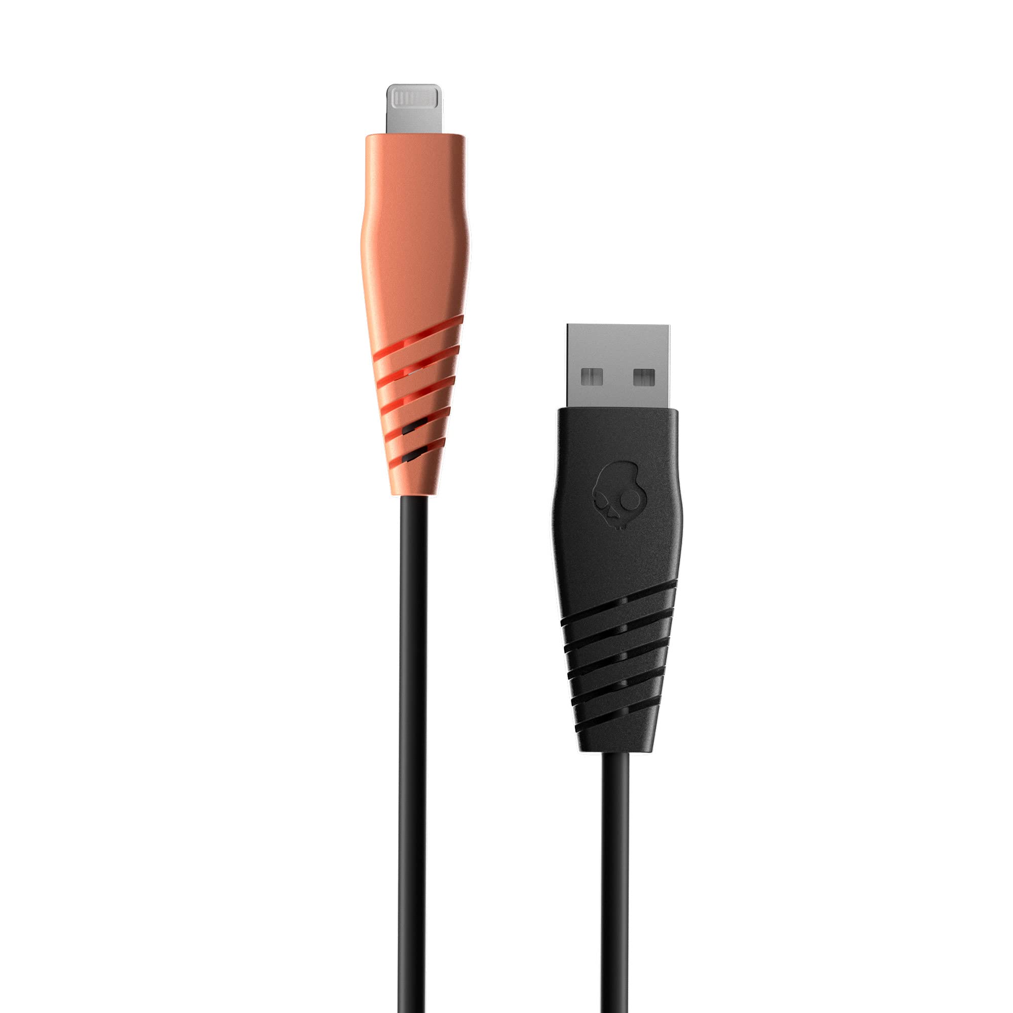 Premium Skullcandy Line Lightning Cable - 15W Fast Charging USB A to Lightning Cord for iPhone 14/13/12/11/Pro/Max/X/8/7, 4ft Durable Charger & Sync Cable (Black/Orange) - Perfect for Home, Office & Travel Charging