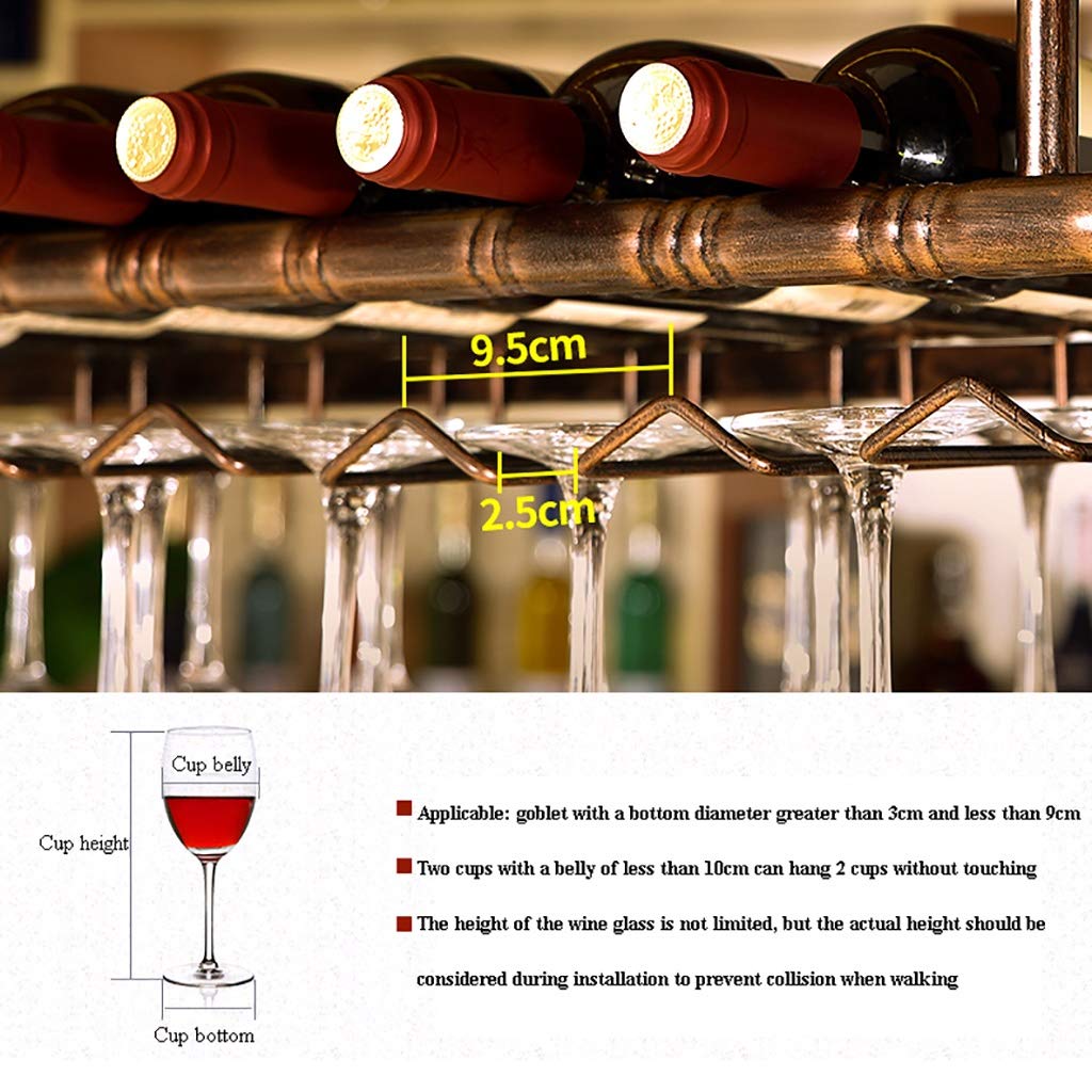 Adjustable Bronze Hanging Wine Rack for Home Bar - Space-Saving Upside Down Wine Glass Holder for Kitchen, Dining Room & Wall Decor