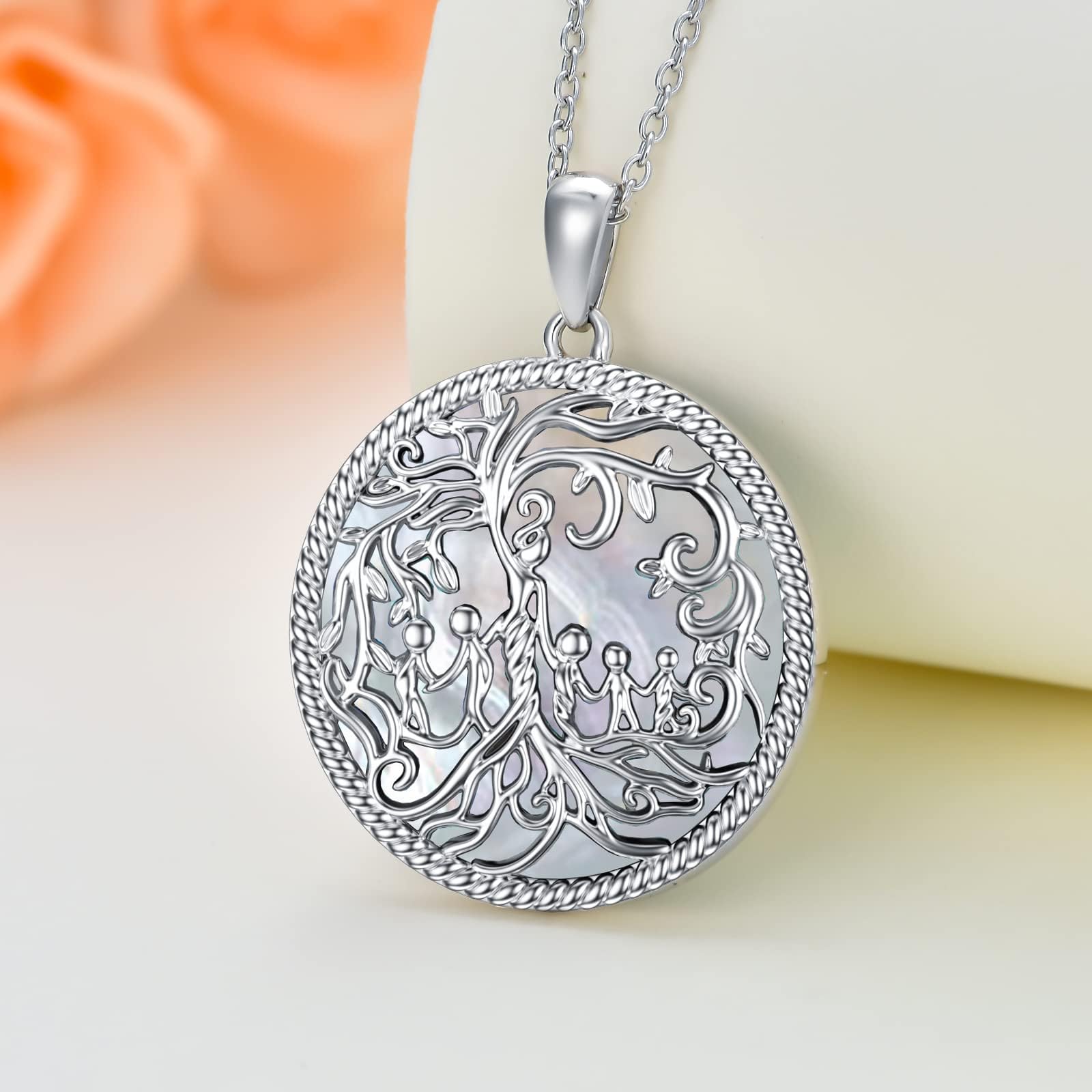 TOUPOP Mother's Day Gifts - 925 Sterling Silver Family Tree of Life Necklace for Mom, Daughter, Son, Wife & Grandma | Elegant Birthday & Anniversary Jewelry for Women | Perfect for Family Reunions, Special Occasions & Everyday Wear