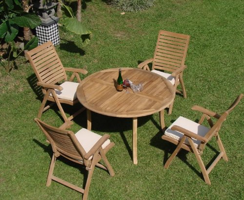 Premium 5-Piece Teak Wood Outdoor Dining Set - 52