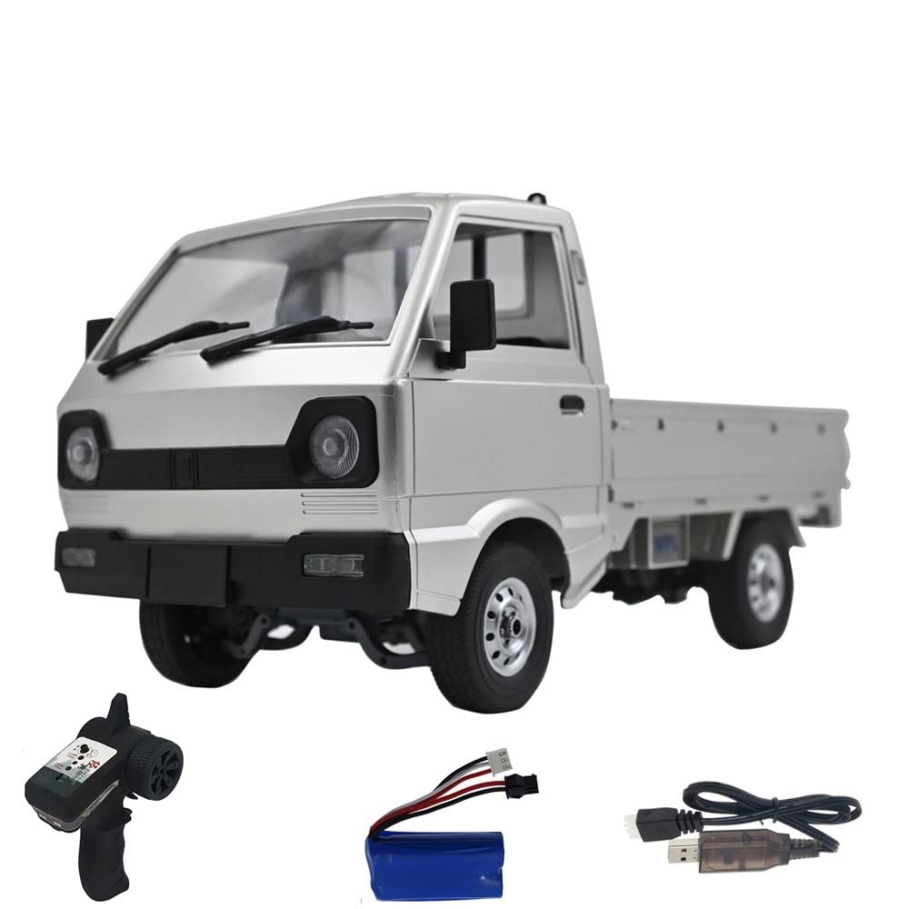 Leonnn WPL D12 1:10 Scale 2WD RC Drift Car - Green Off-Road Climbing Truck with LED Lights & 260 Brushed Motor - Remote Control Toy Car for Kids, Adults - Perfect for Racing, Drifting & Outdoor Play (Model: D12 1/10 Green 3B)