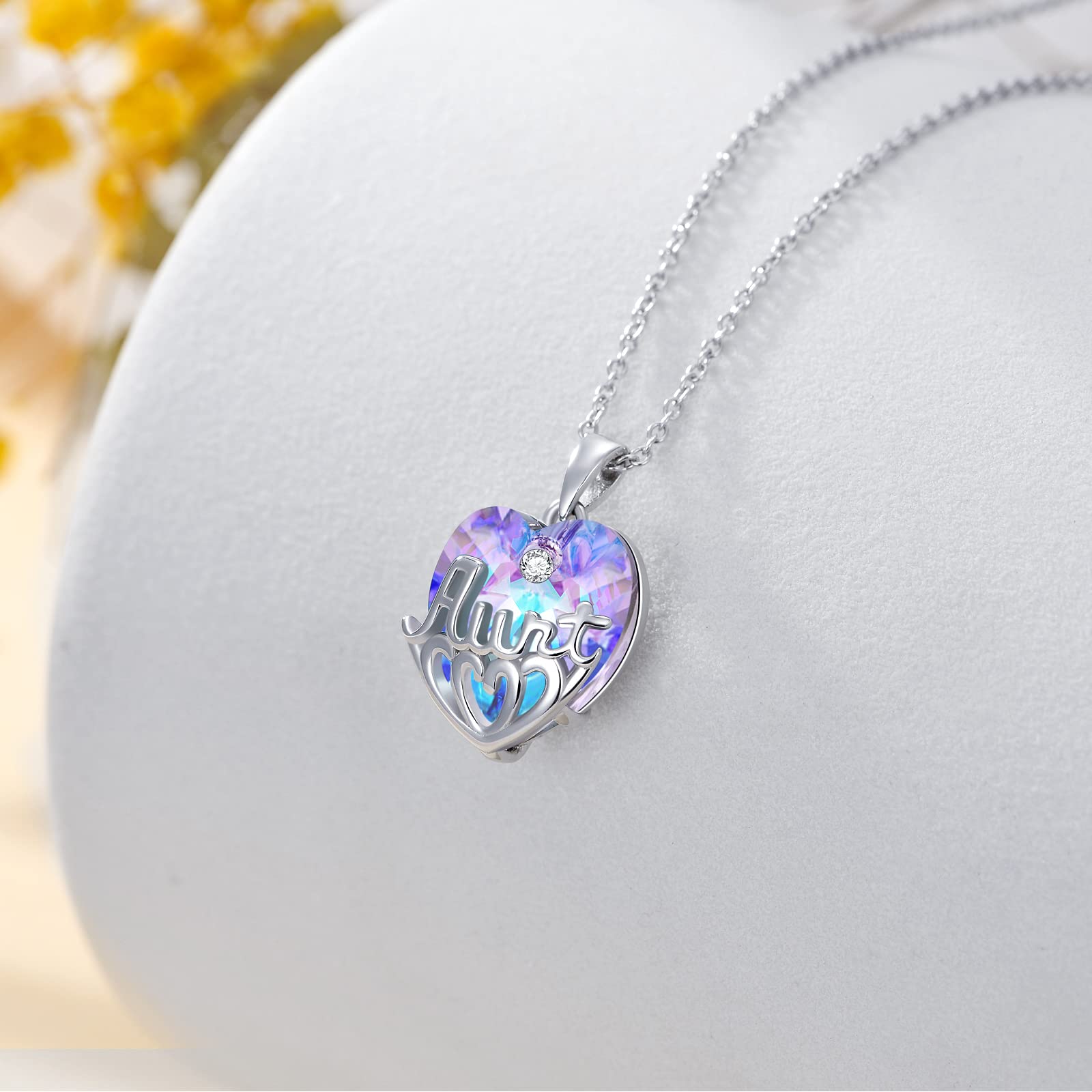 925 Sterling Silver Heart Crystal Necklace for Women - Elegant Aunt & Niece Jewelry Set, Perfect Birthday Gift for Her, Girls, Auntie & Niece | Ideal for Special Occasions, Family Bonding & Heartfelt Gifts