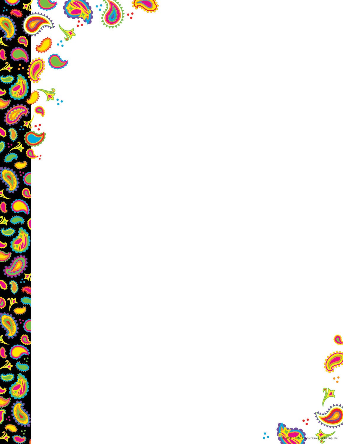Barker Creek Neon Paisley Designer Computer Paper - 8.5” x 11” Decorative Printer Paper for Home, School & Office - 50 Sheets per Pack - Perfect for Invitations, Craft Projects & Stationery Supplies (728)