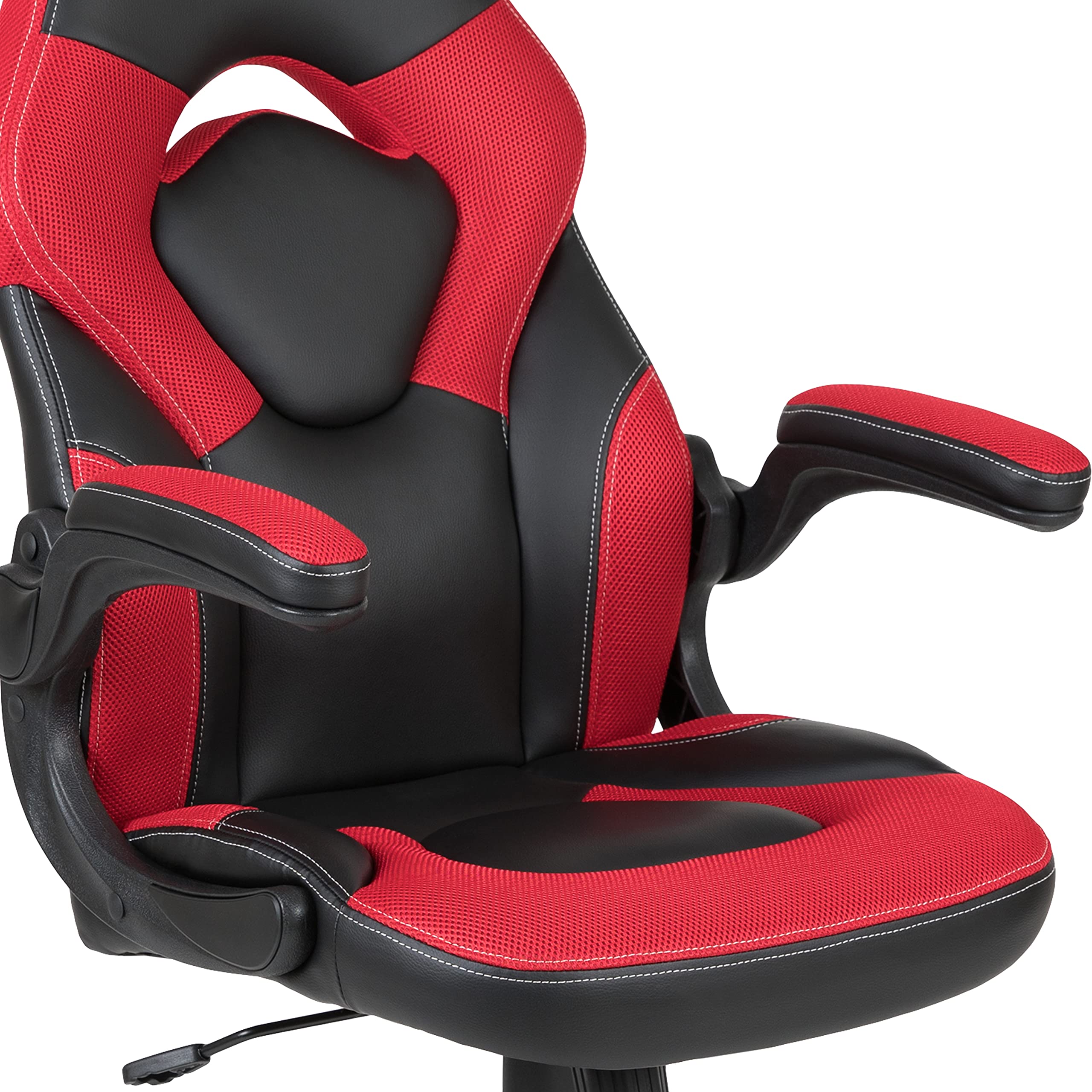 Flash Furniture Red Gaming Desk & Racing Chair Set with Cup Holder & Headphone Hook - Perfect for PC Gaming, Streaming & Home Office Setup