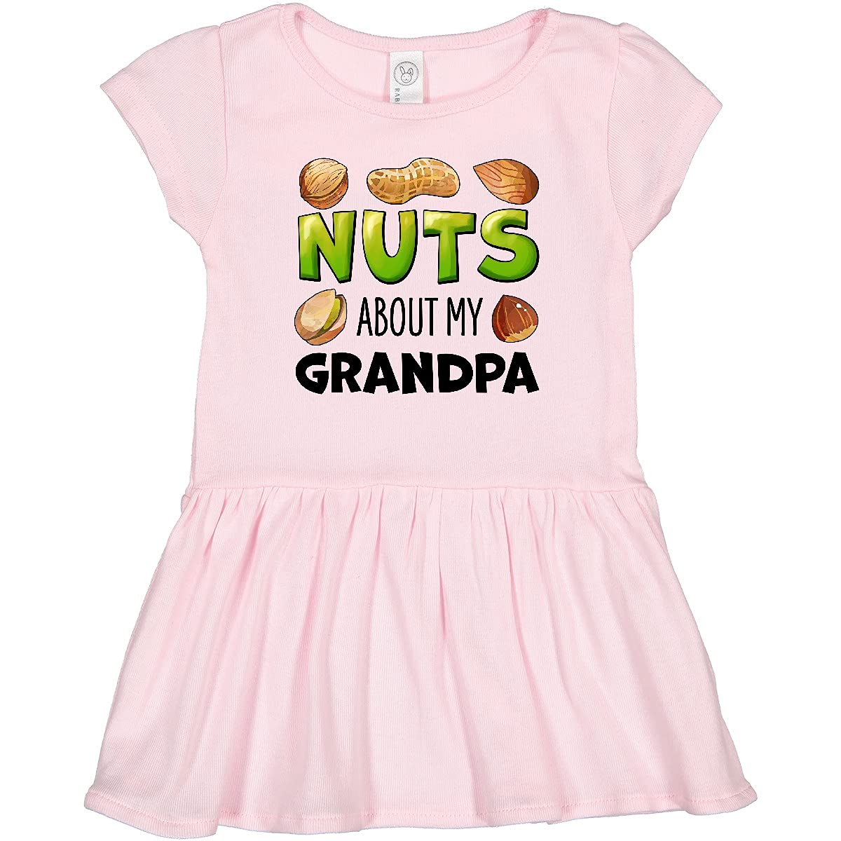 Inktastic Nuts About My Grandpa Peanut Almond Pistachio Toddler Dress - Cute Casual Outfit for Grandparents Day, Family Photos & Special Occasions