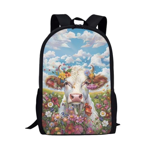 Watercolor Flower Cow