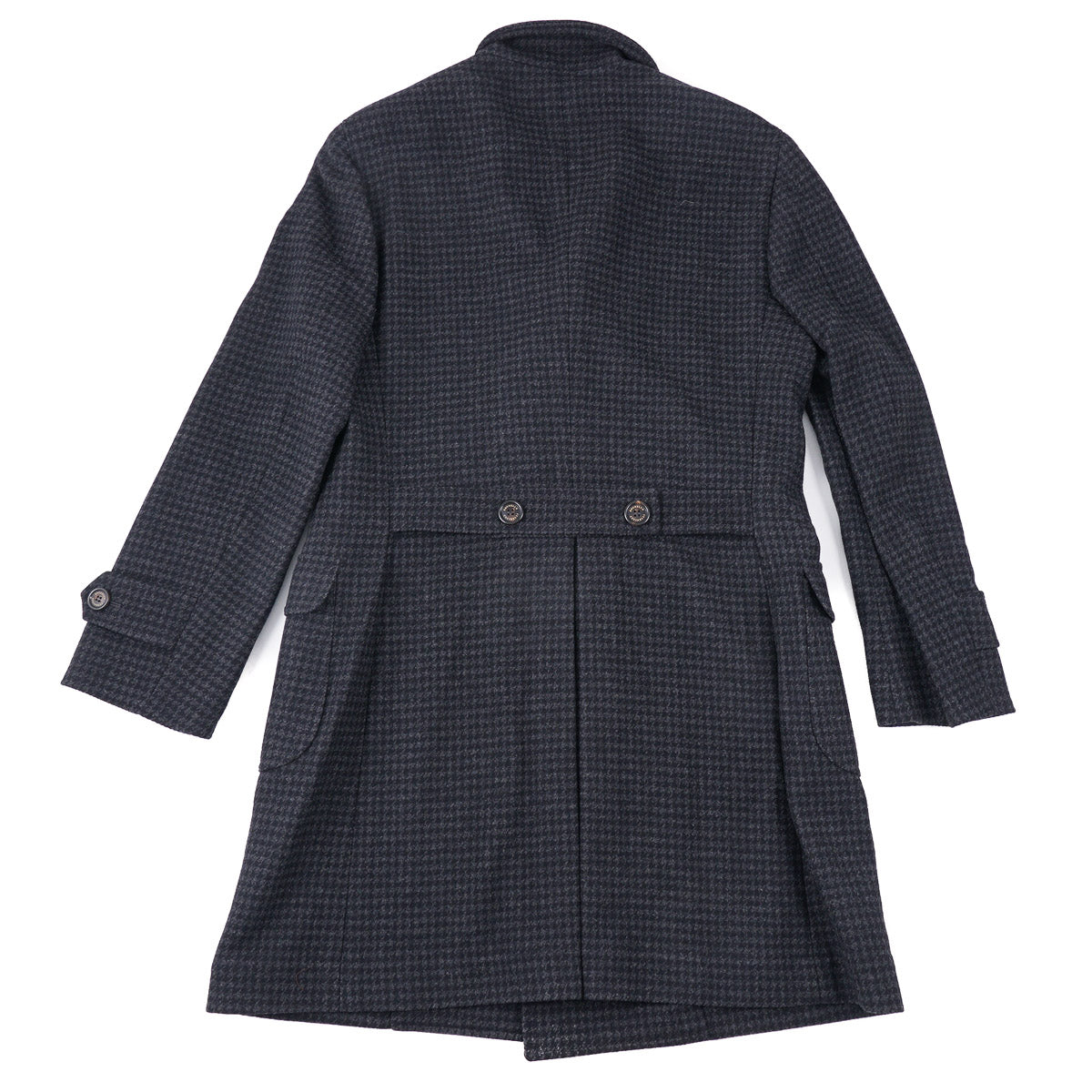 Brunello Cucinelli Premium Houndstooth Wool Overcoat for Men - Classic Winter Trench Coat for Business & Formal Occasions