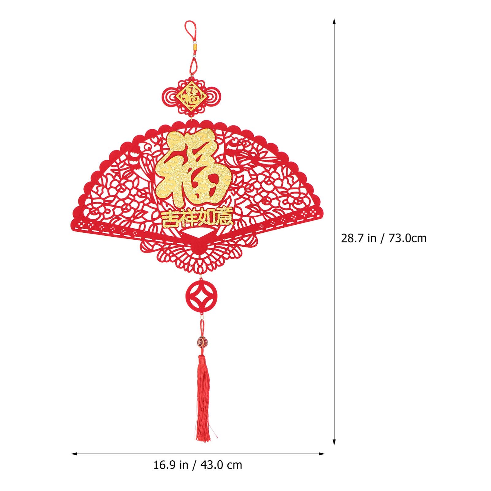 SOIMISS Chinese New Year Ornament - Red Felt Tassel Hanging Decoration for Lunar New Year, Spring Festival | Home Decor, Door Hanging, Party Supplies, Gift Idea