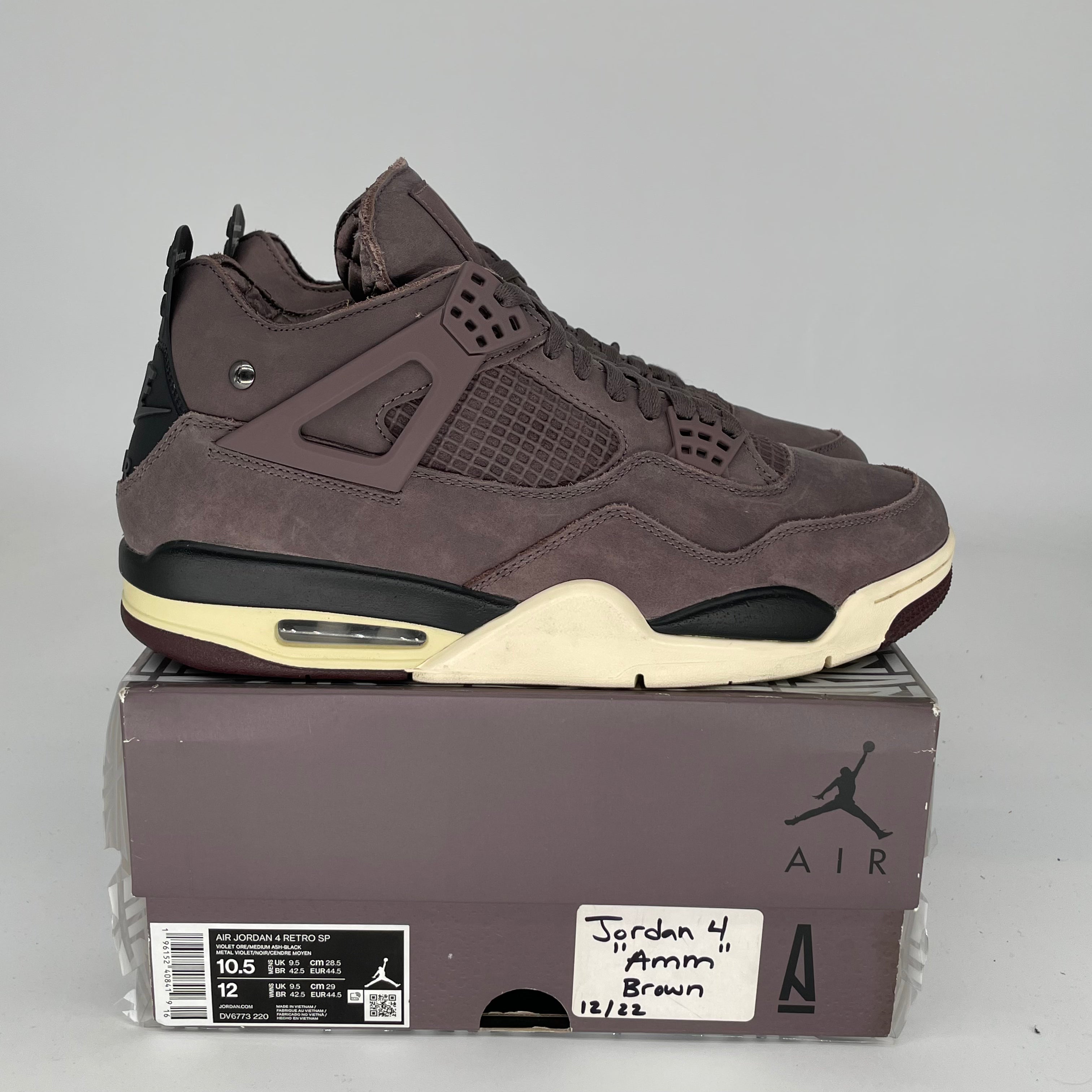 AIR JORDAN 4 Retro A Ma Maniére Violet Ore Sneakers - Men's Size 10.5 (DV6773-220) | Basketball Shoes, Streetwear Fashion & Casual Wear