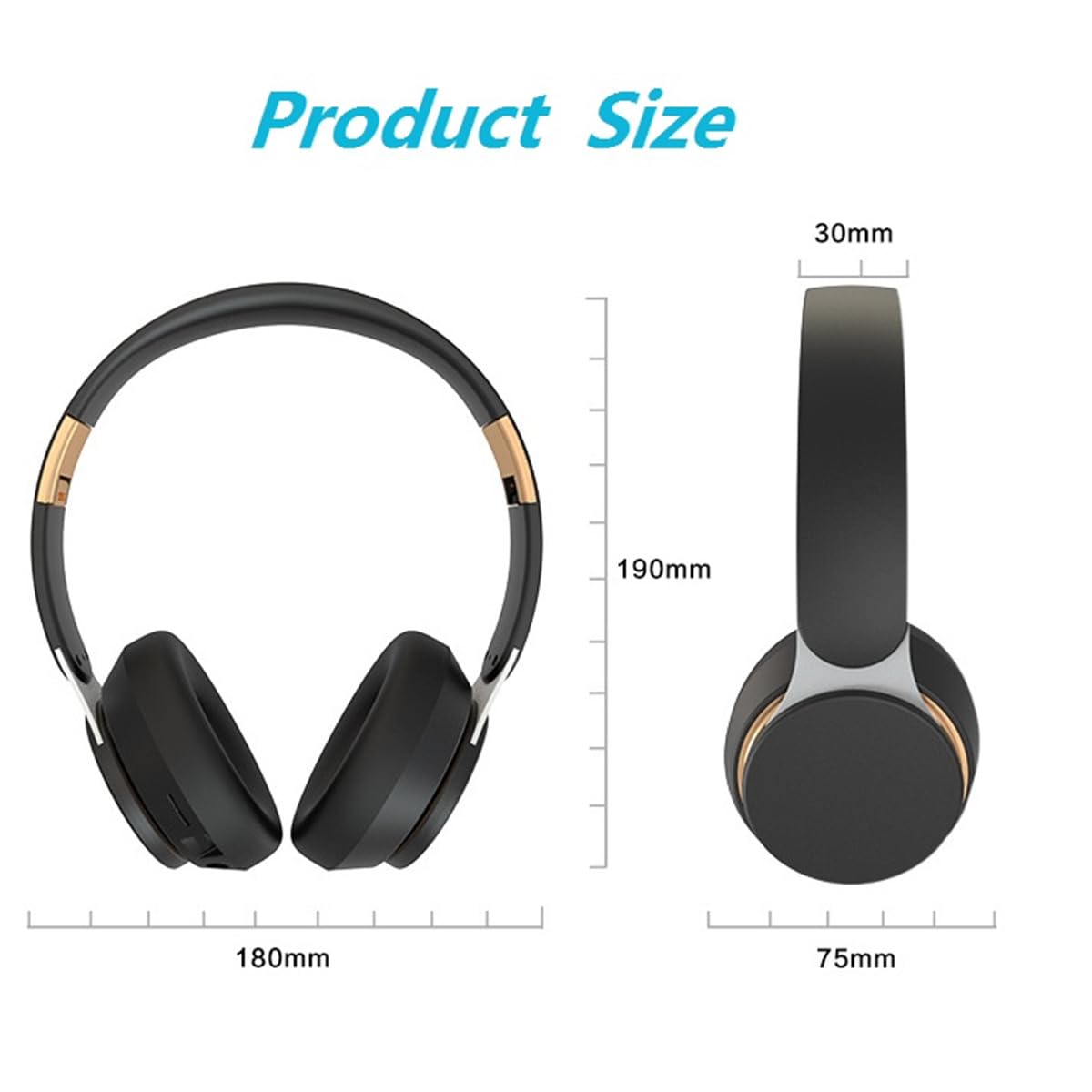 STFMHEZ Wireless Bluetooth Over-Ear Headphones with Noise Cancelling Mic, Foldable Stereo Headset with Deep Bass - Bluetooth 5.2 for Online Classes, Office Work, PC Gaming & Phone Calls | Perfect for Commuting, Travel & Home Entertainment