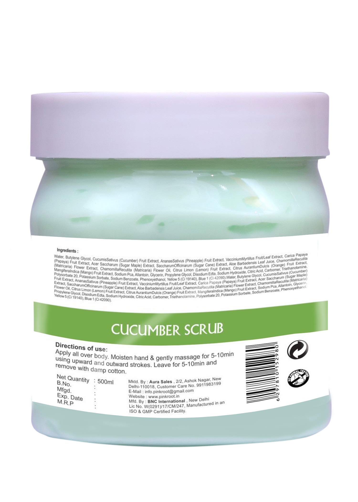 Pink Root Green Apple & Cucumber Massage Gel 500ml - Hydrating Body Scrub for Relaxation & Skin Care - Perfect for Spa, Home Massage & Self-Care Routines