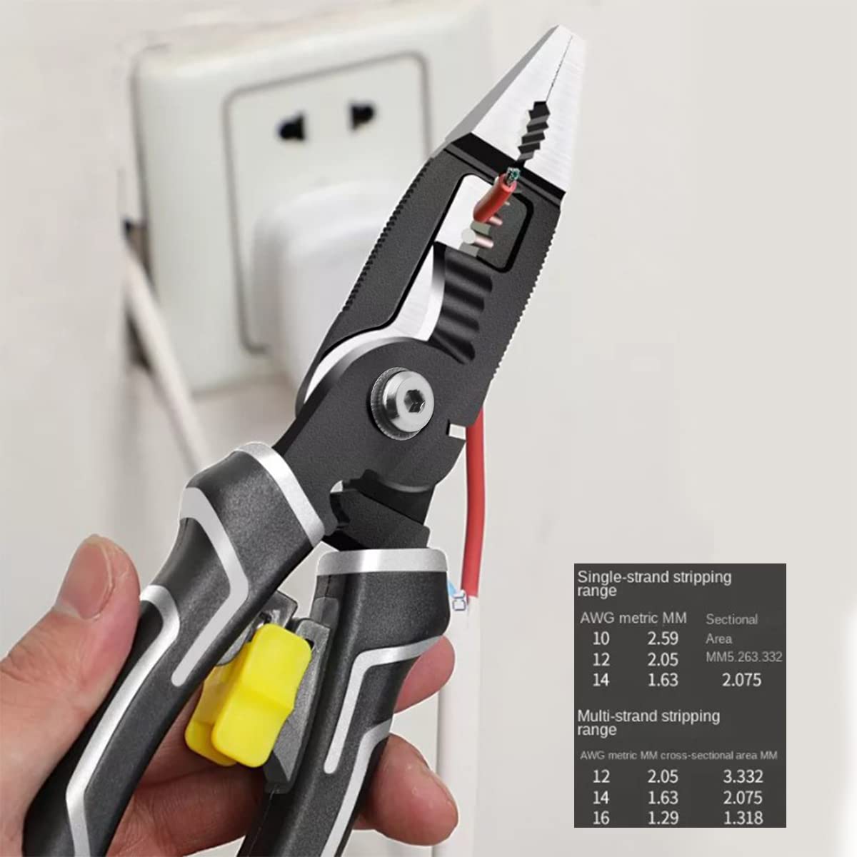 ZIBUYU® 7-in-1 Wire Stripper Tool - Professional Electric Cable Stripper, Cutter & Crimper for DIY, Electrical Work & Home Improvement Projects