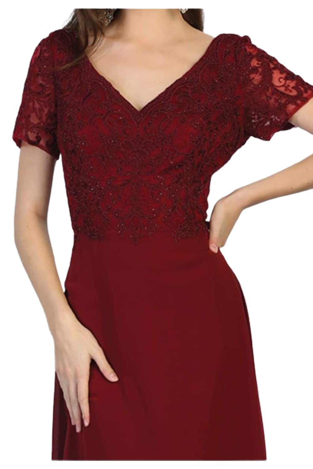 Elegant Burgundy Mother of The Bride Evening Gown - Formal Wedding Guest Dress for Special Occasions