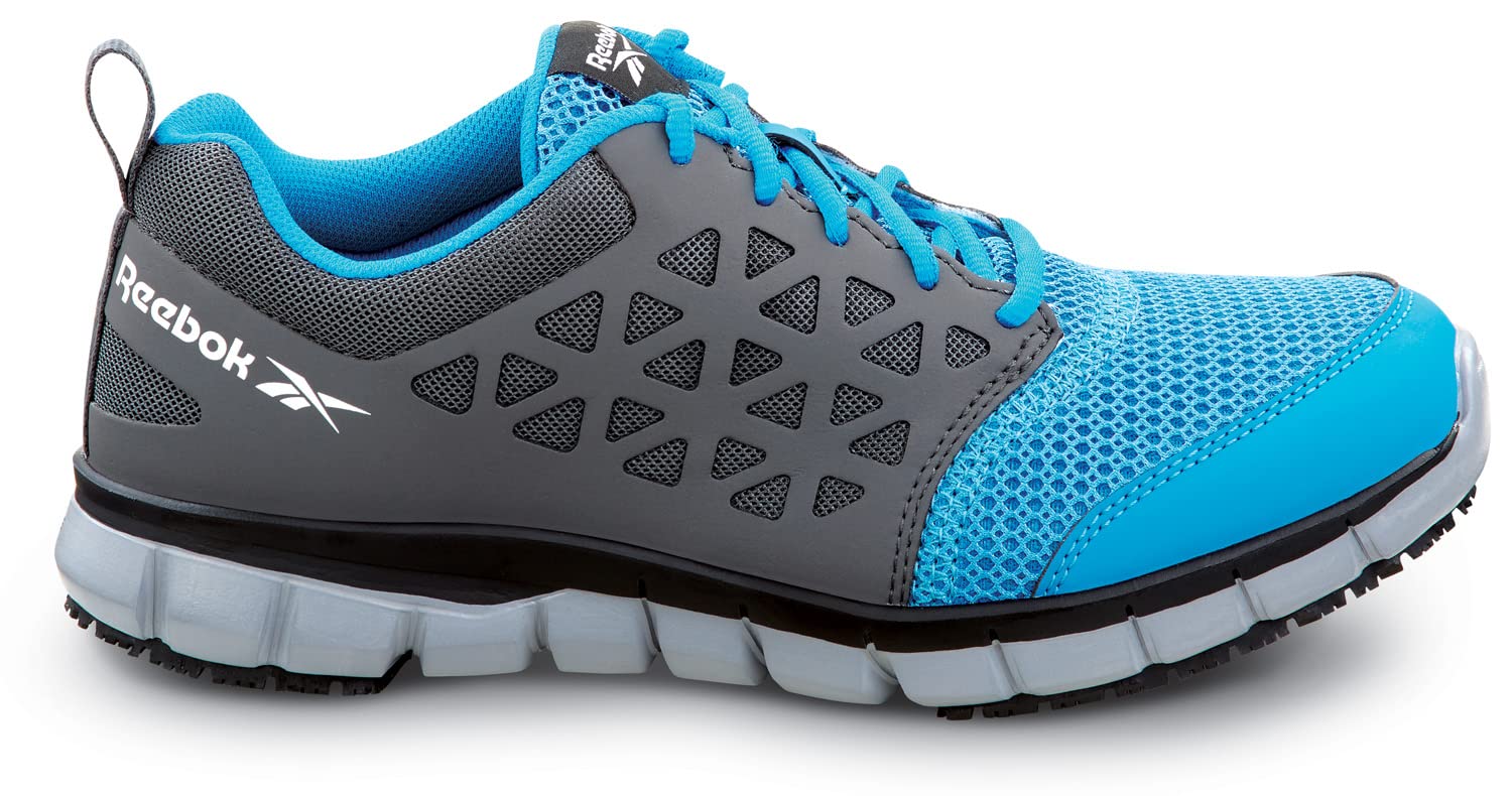 **Reebok Men's Sublite Cushion Work Shoes - Athletic Style, Slip-Resistant MaxTrax Outsole, Soft Toe for Comfort & Safety - Ideal for Construction, Warehouse & Industrial Work**