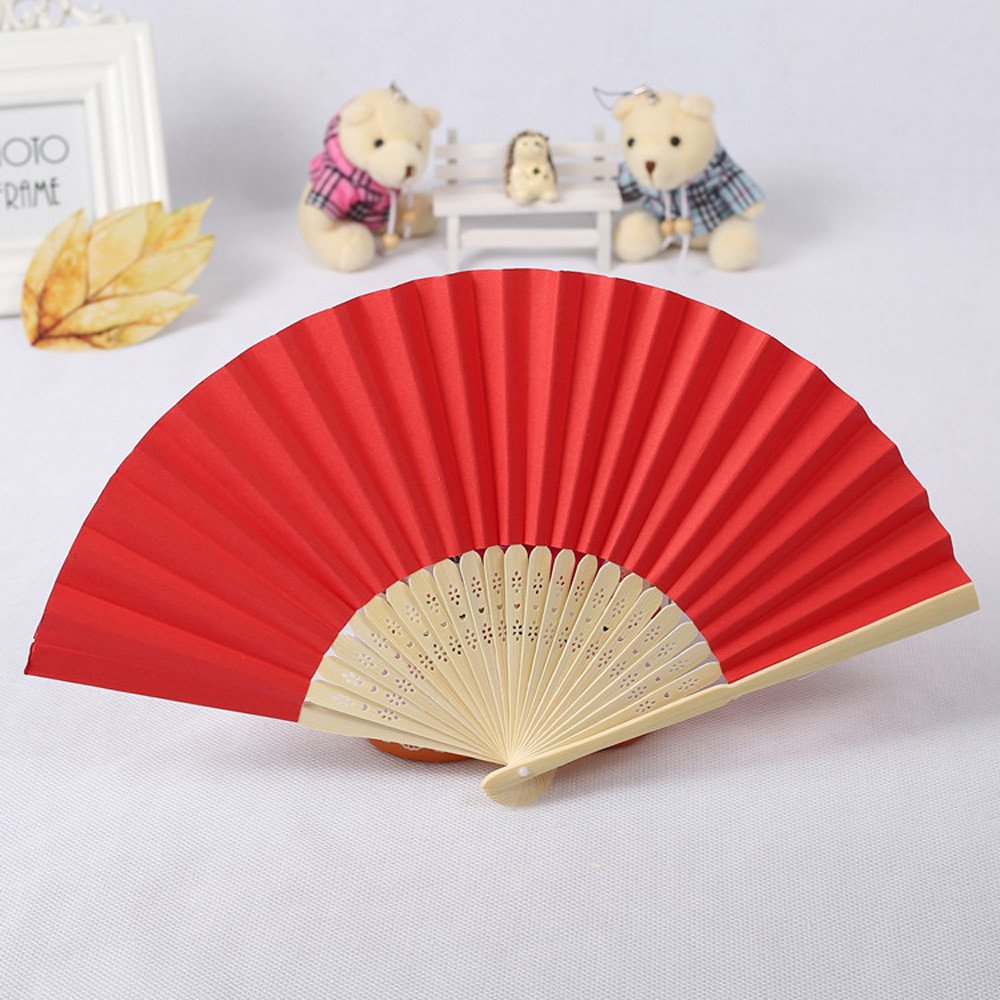 Elegant Pink Lace Silk Folding Hand Fan - 7 Inch Wedding Party Dance Accessory for Brides, Performers & Summer Cooling | HHmei 007 | Perfect for Weddings, Photo Shoots & Cultural Events