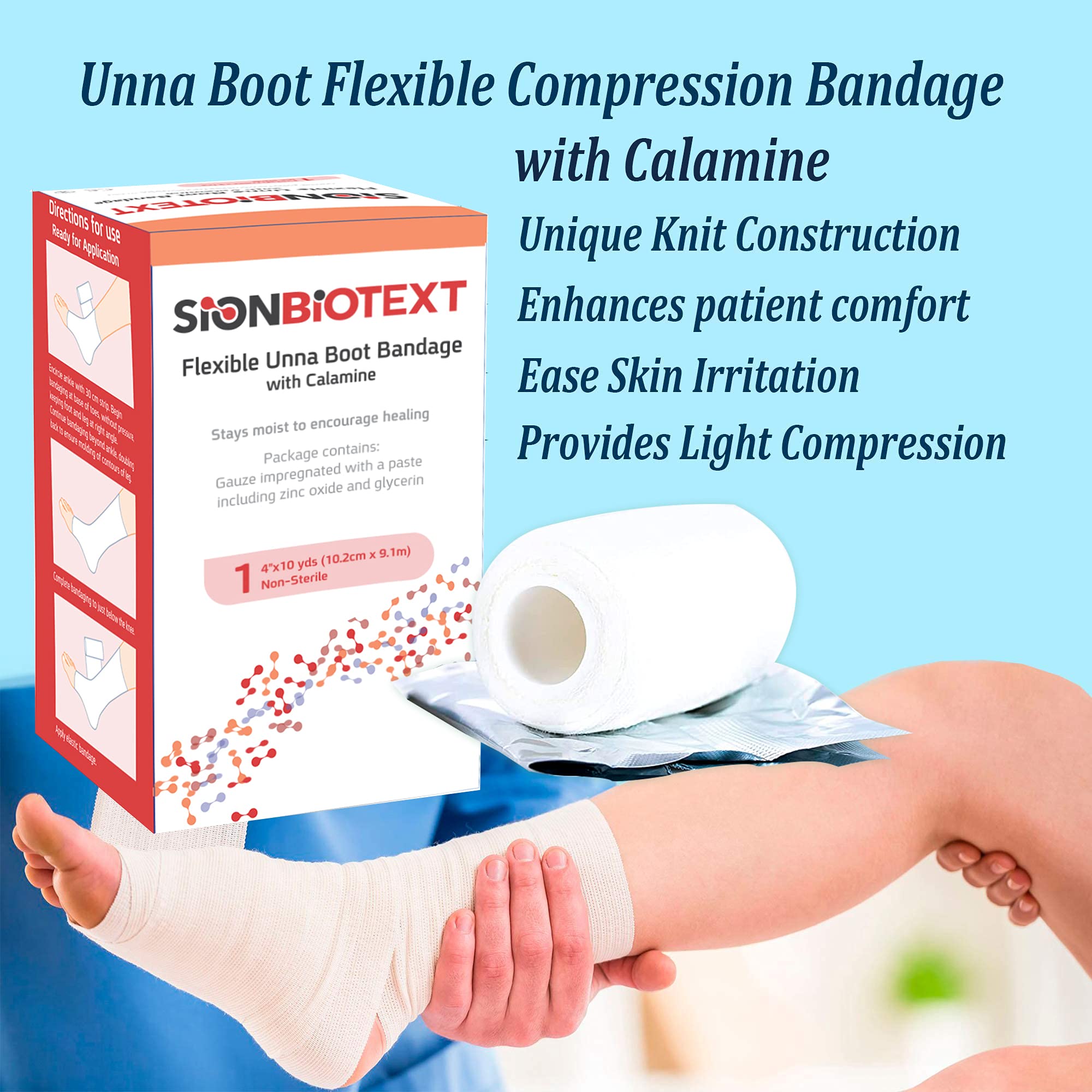 Premium Flexible Unna Boot Bandages with Zinc & Calamine - 4