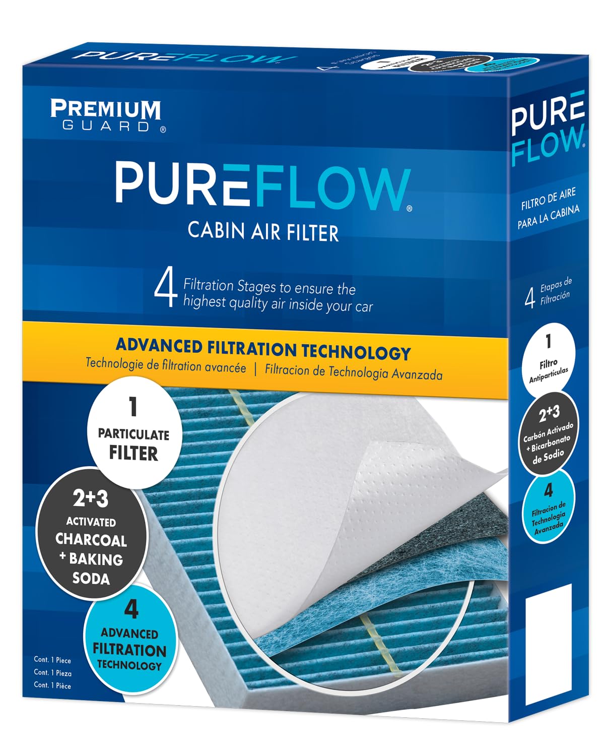 Pureflow PC6176X Premium Cabin Air Filter - Compatible with 2023-2024 Dodge Charger, 2023-2024 Chrysler 300 | Improved Air Quality & Allergen Reduction for Cleaner Cabin Air | Perfect for Daily Commuting & Road Trips