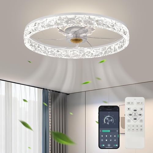 F098 White Ceiling Fan with Light