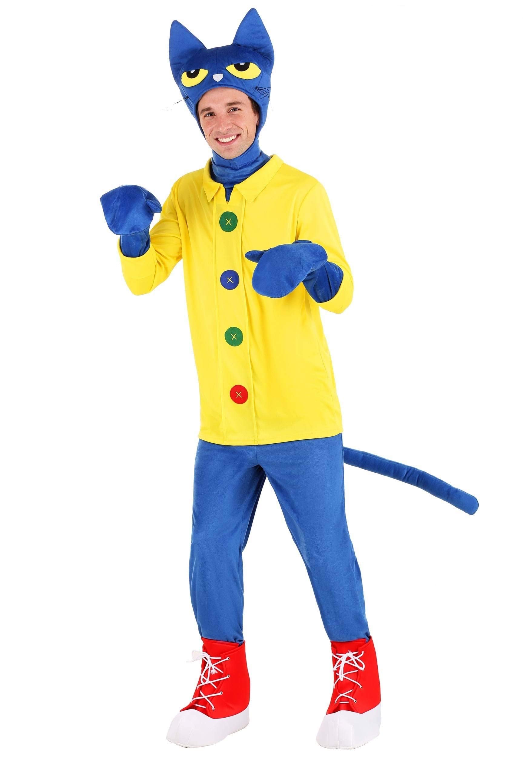 Adult Pete The Cat Costume for Men - Groovy Halloween Outfit | Perfect for Cosplay, Book Character Dress-Up & Themed Parties