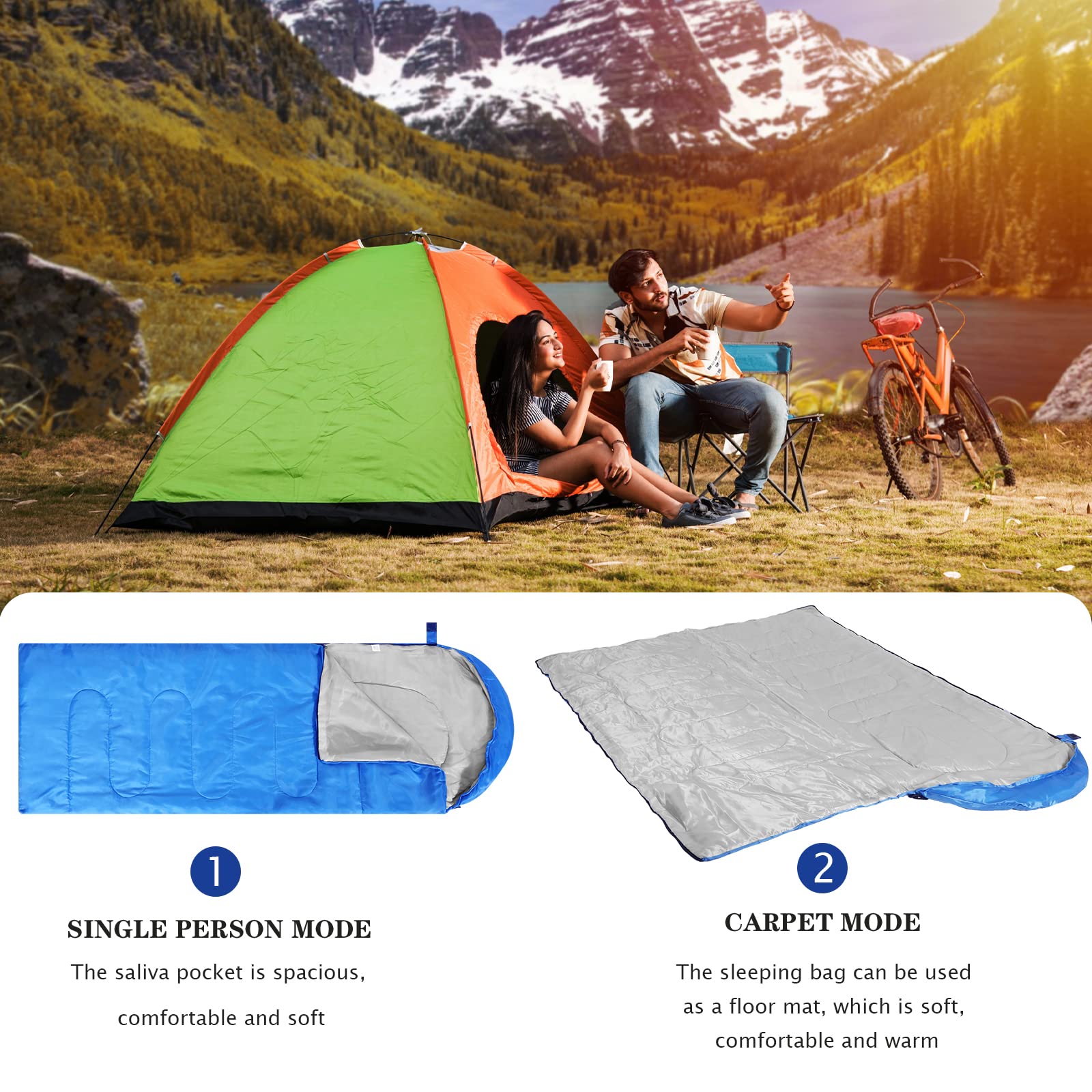 Junkin 12-Pack 4-Season Waterproof Lightweight Sleeping Bags for Adults - Cold & Warm Weather Camping Gear with Compression Sack - Perfect for Hiking, Travel, Homeless Shelters & Outdoor Adventures (Multicolor)