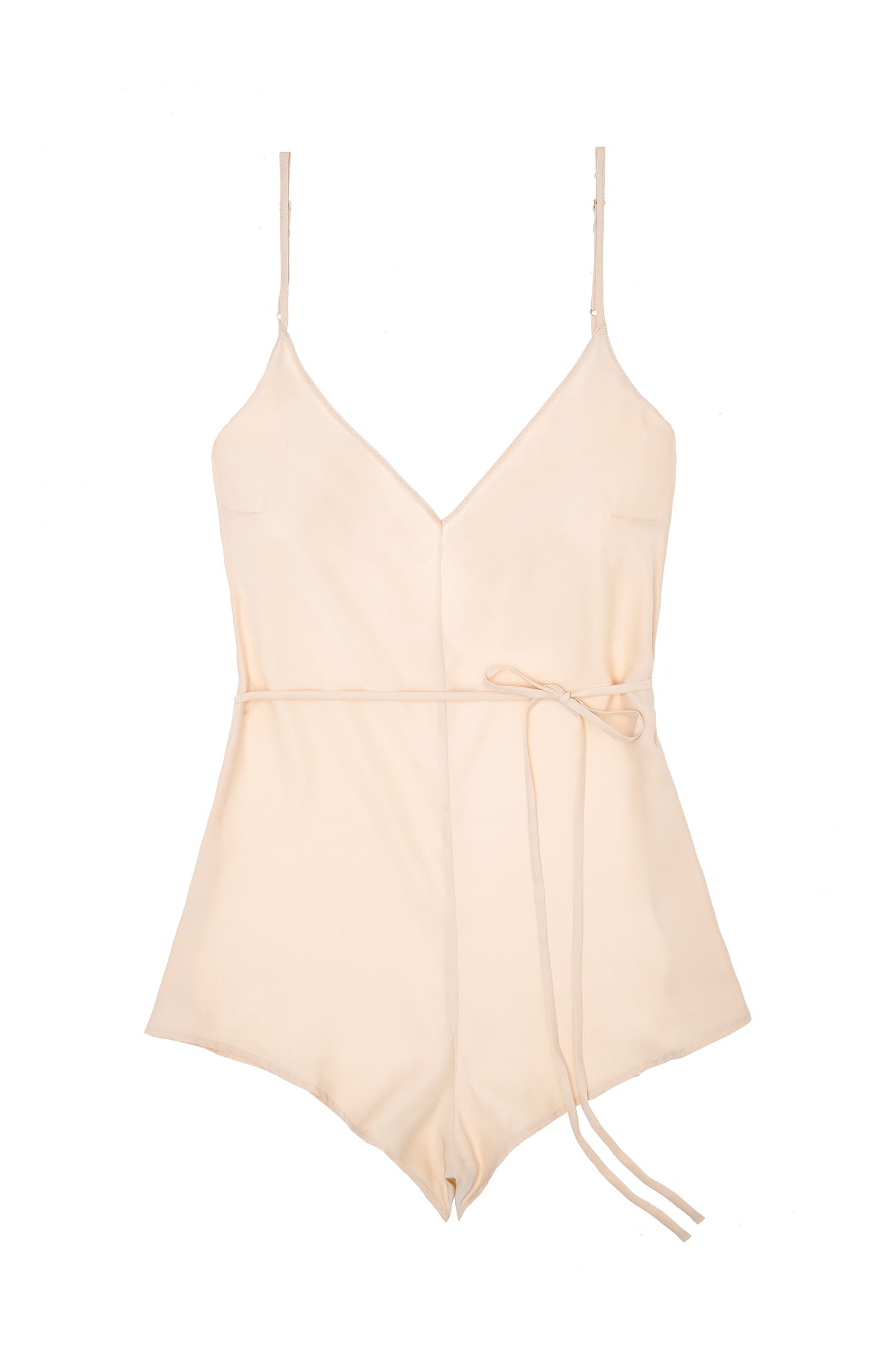 Dream Day Silk Romper Playsuit for Women - Soft Blush Pink Sleeveless Jumpsuit | Perfect for Bridal Shower, Bachelorette Party & Summer Vacation Outfits