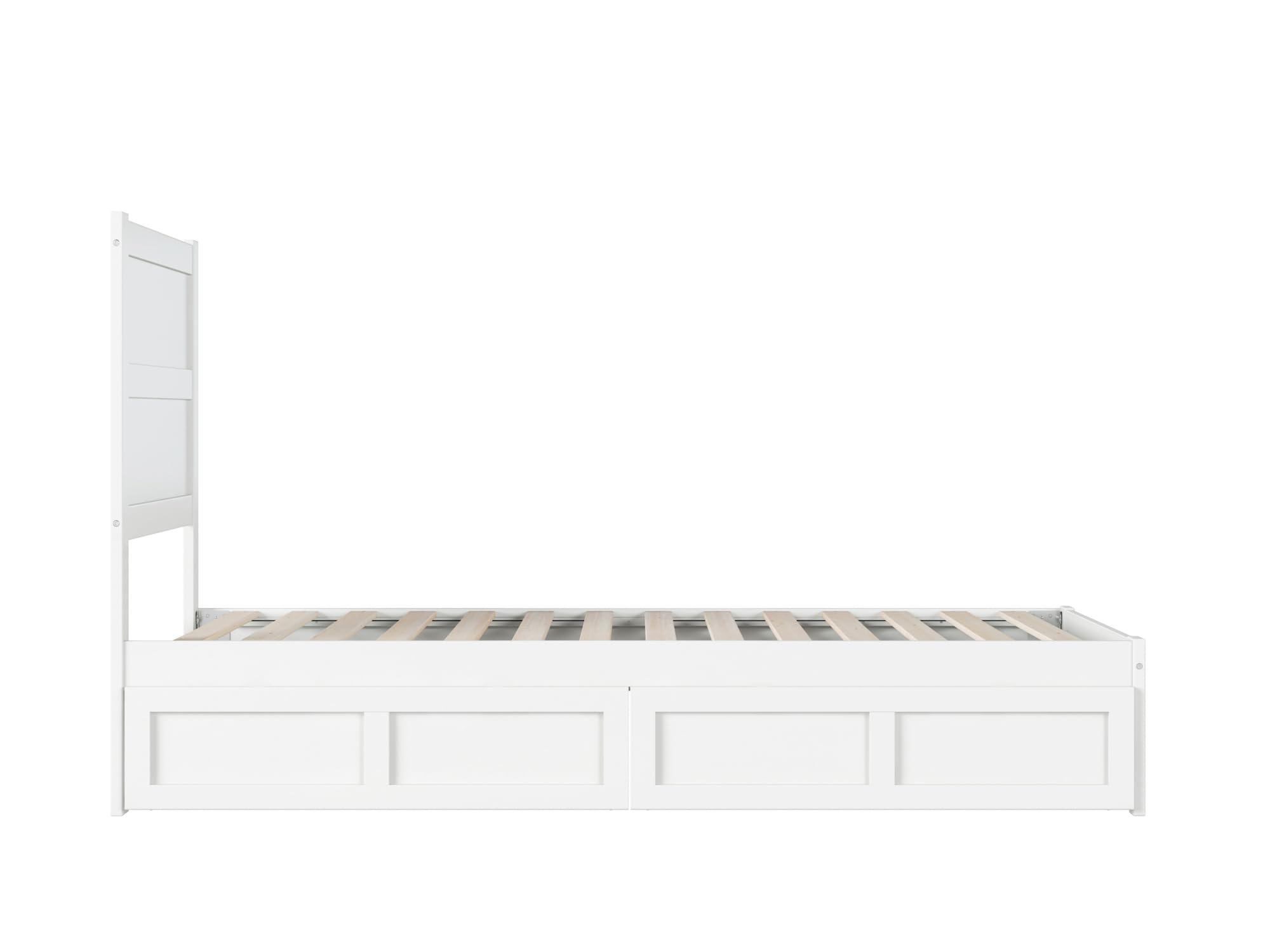 AFI NoHo Twin XL Size Platform Bed with Storage Drawers & USB Charging Station - White Modern Wooden Bed Frame for Small Spaces, Dorm Rooms & Guest Bedrooms