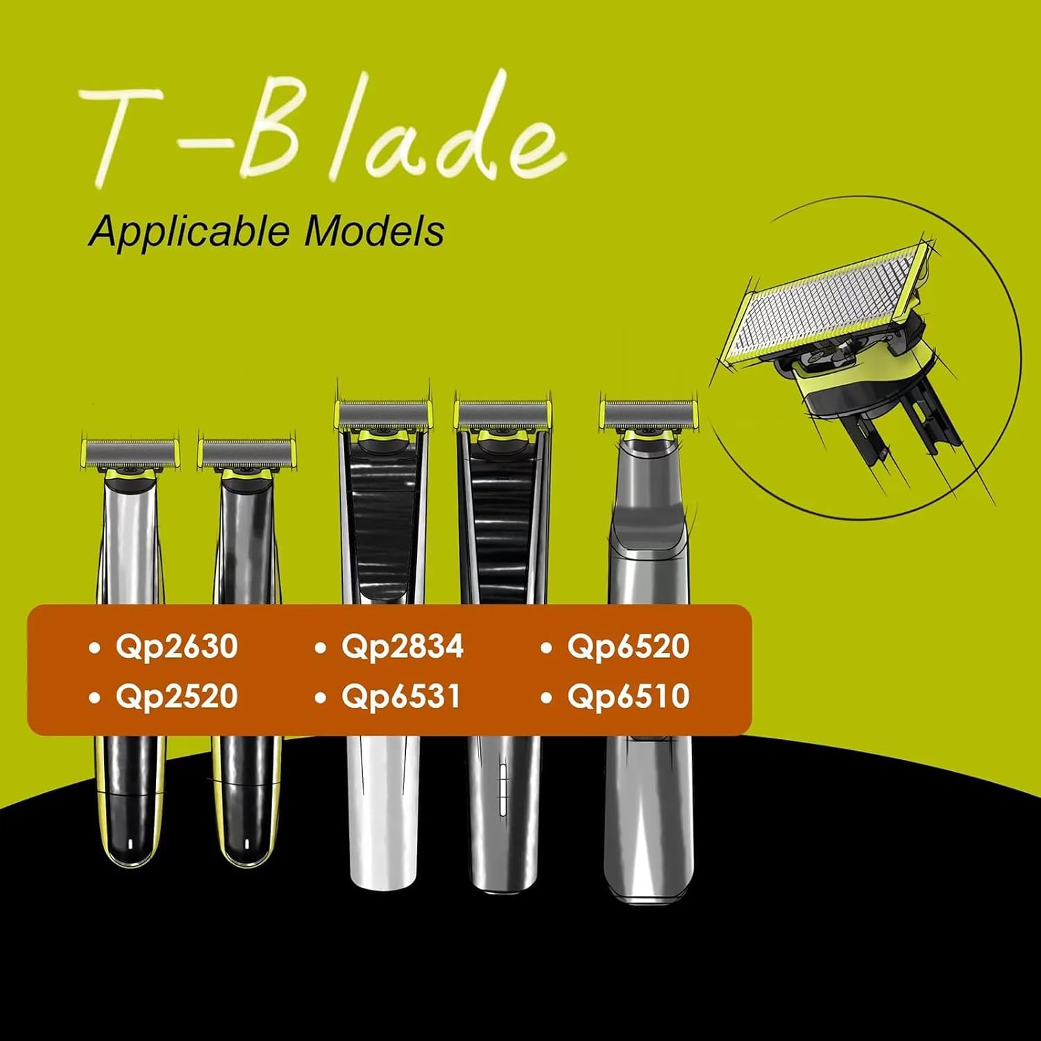 4-Pack Replacement Blades for Philips Norelco OneBlade - Compatible with OneBlade Replacement Heads - Precision Shaving Blades for Smooth Shaving - Perfect for Travel, Daily Use & Sensitive Skin Care