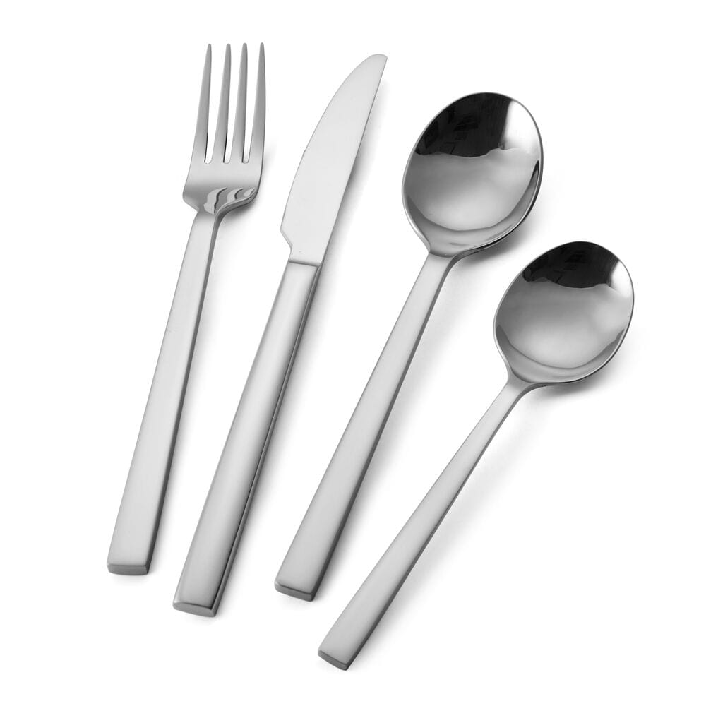 Paros Forged 16-Piece Stainless Steel Flatware Set - Service for 4 - Elegant Dinnerware for Fine Dining, Wedding Gifts & Home Entertaining