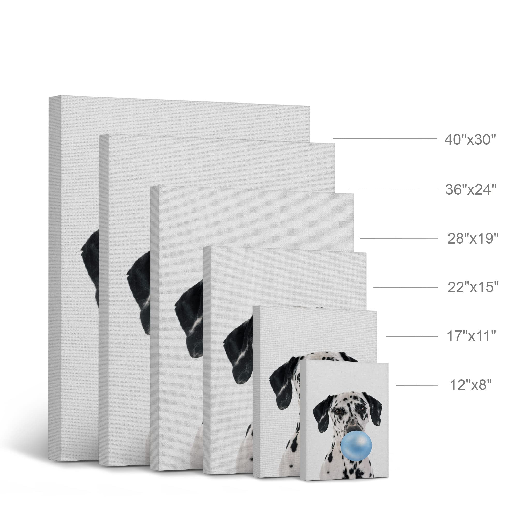 Dalmatian Dog Chewing Blue Bubble Gum Canvas Wall Art Print - Pet Lover Gift, Animal Pop Art for Office, Living Room, Bedroom & Nursery Decor - 17x11 inches - Perfect for Dog Enthusiasts & Home Styling