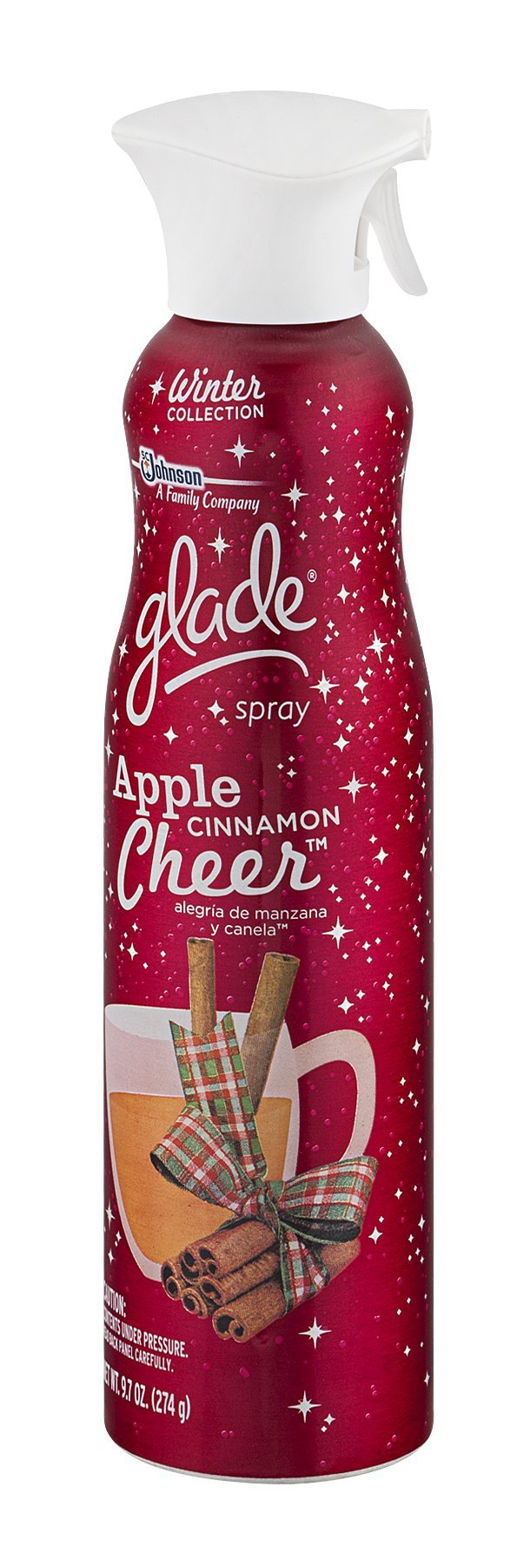 Glade Winter Collection Air Freshener Spray - Apple Cinnamon Cheer Scent for Home, Office & Car | Holiday Season Fragrance for Christmas Decorations & Winter Gatherings