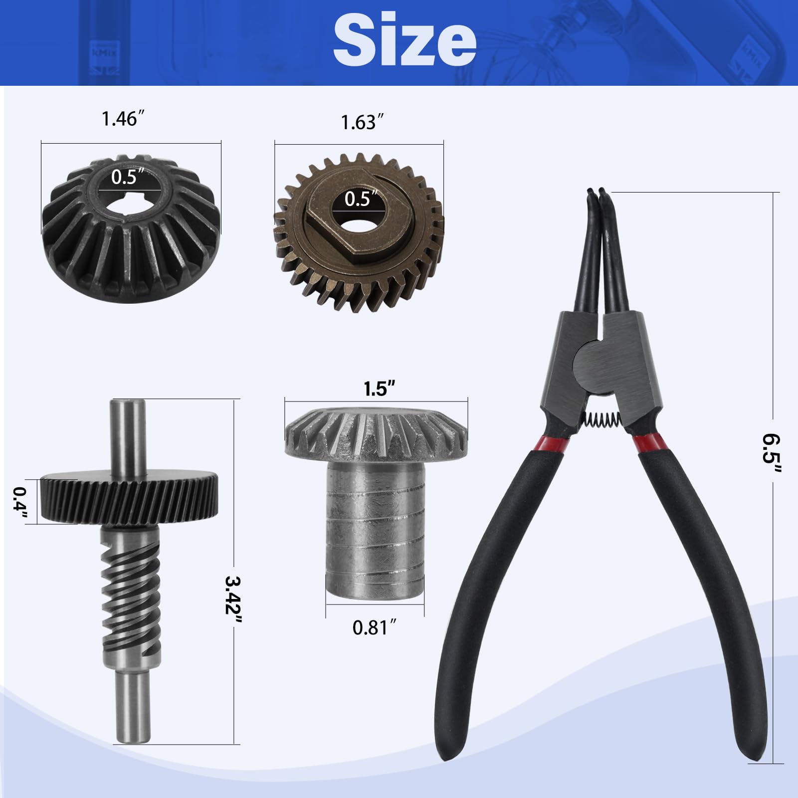 KitchenAid Mixer Worm Gear Replacement Kit - Compatible with 5qt & 6qt Stand Mixers (Fits Models 9706529, 9709511, 9703337, 9709231) - Durable Worm Follower Gear Set for Smooth Mixing - Perfect for Baking, Dough Kneading & Food Preparation