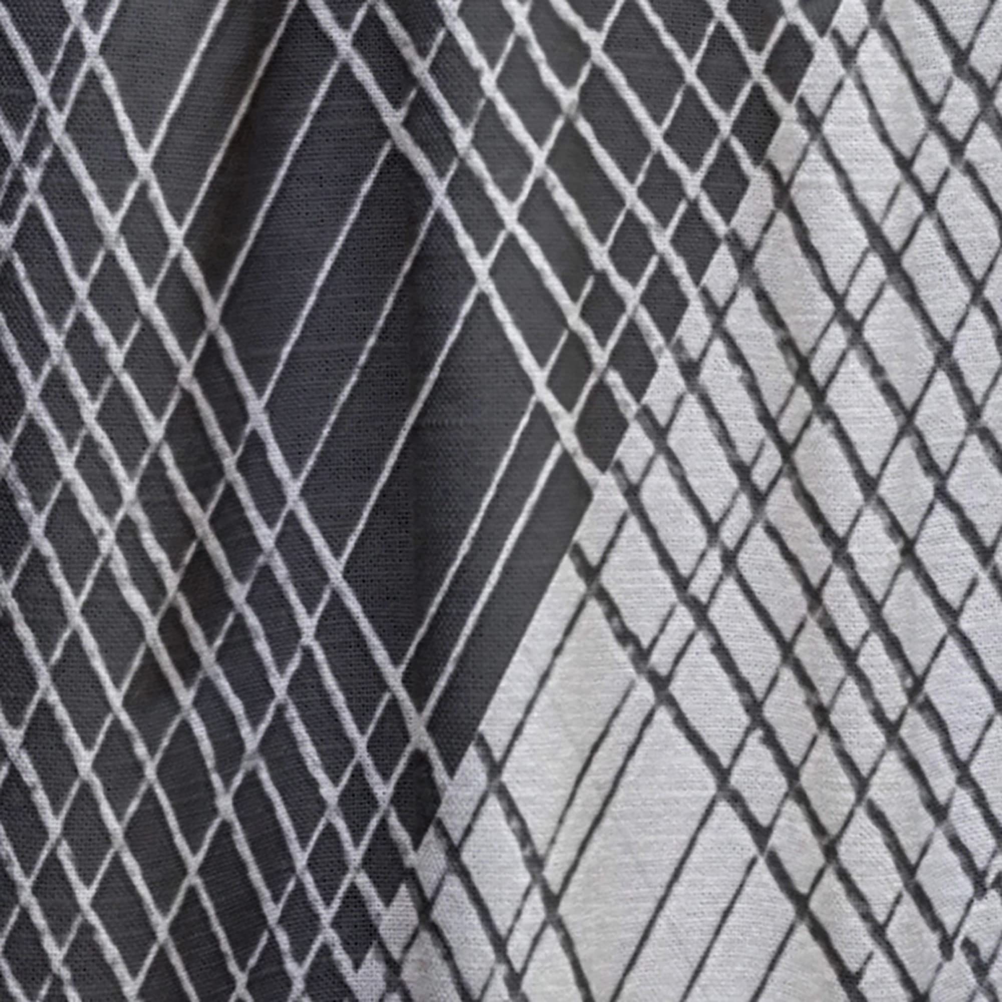 DesignQ Black and White Check Striped Thermal Insulated Curtains - Single Panel 52x108 - Perfect for Bedroom & Living Room Window Treatments