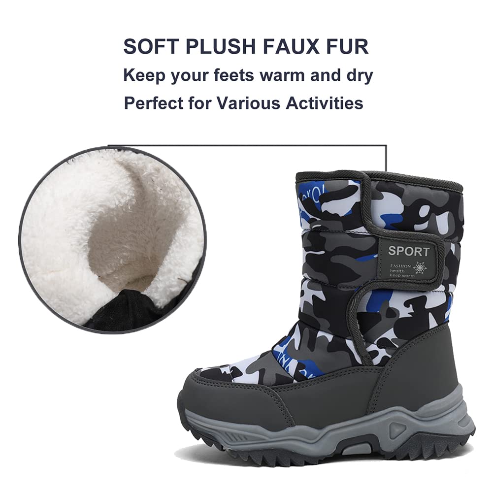 Kids' Waterproof Snow Boots for Boys & Girls - Slip-Resistant Winter Shoes for Cold Weather (Toddler/Big Kid) - Perfect for Outdoor Play, Snow Days & Winter Adventures