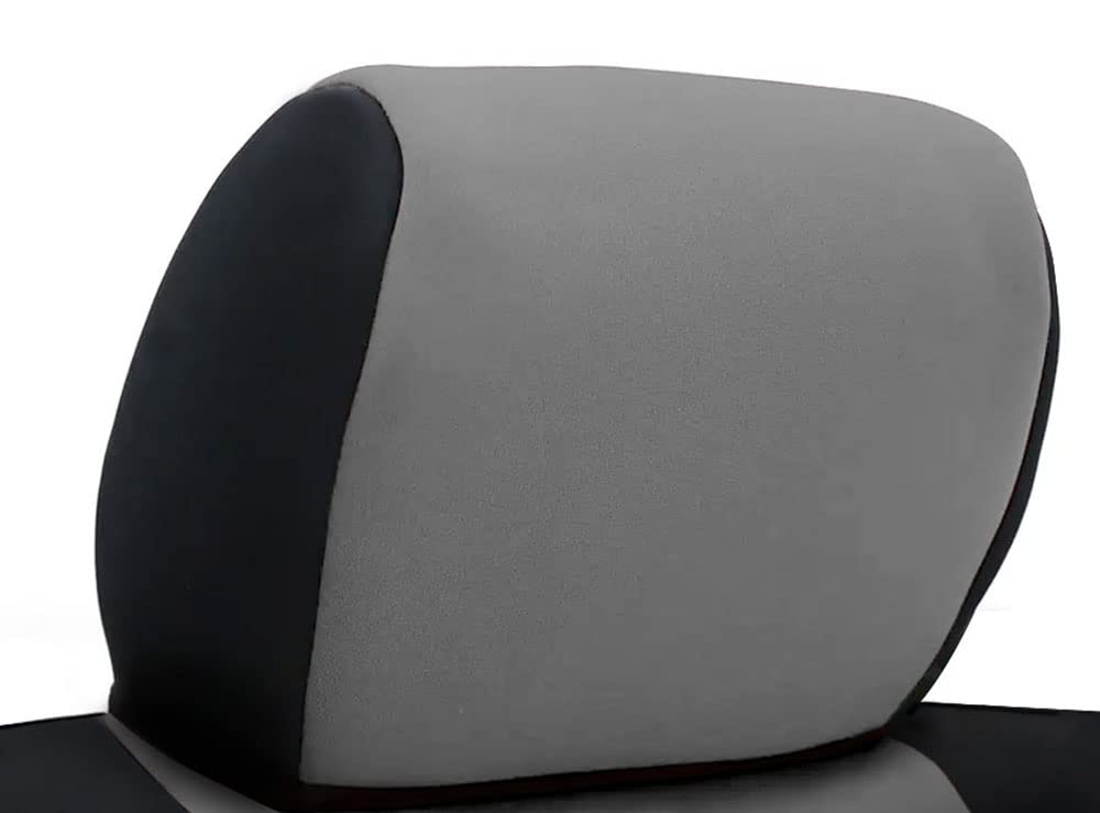 Custom Fit Neoprene Seat Covers for 2009-2016 Dodge Ram 1500/2500/3500 Pickup Truck - Gray & Black Front Seat Covers (Driver & Passenger) - Waterproof, Durable Protection for Work & Daily Commute