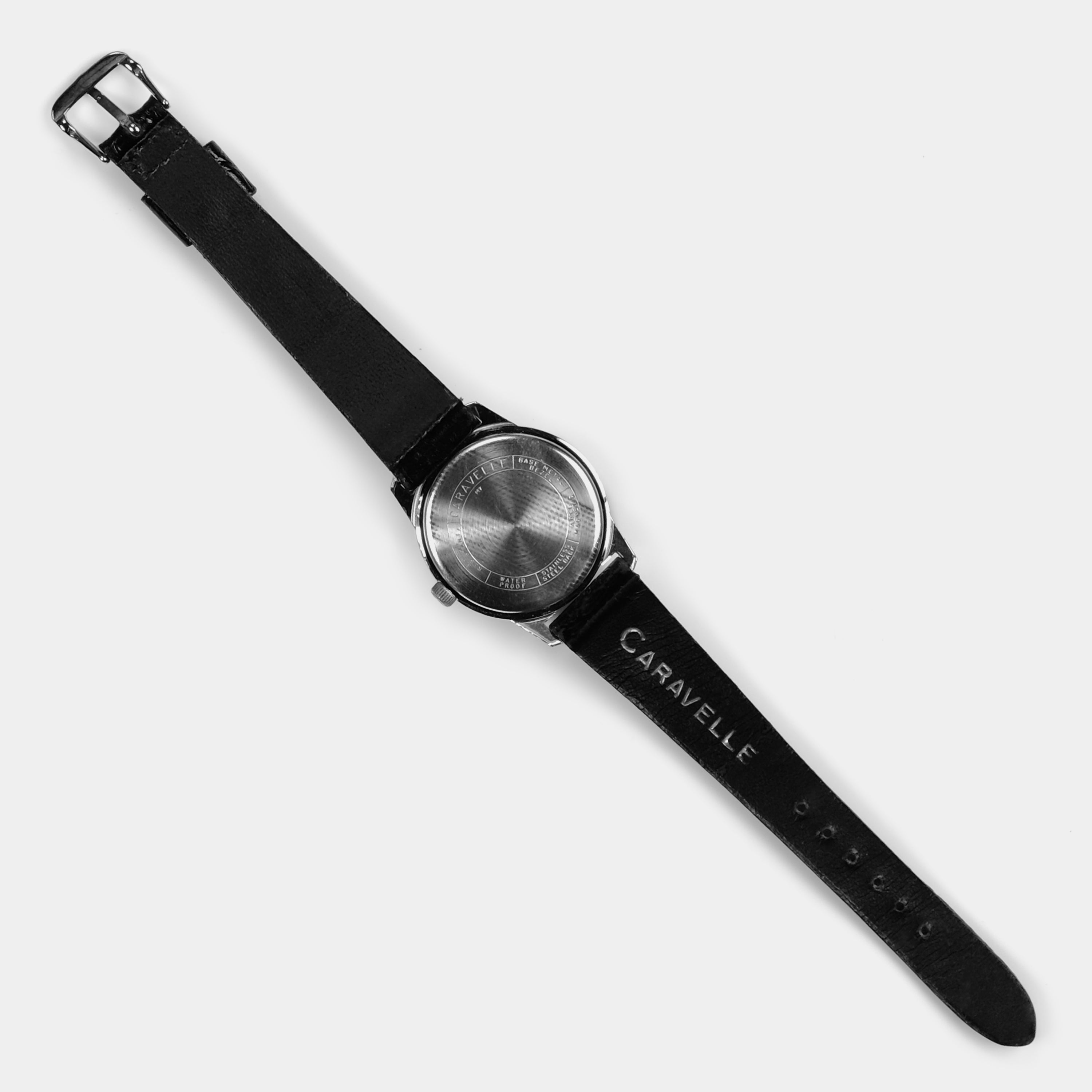 Vintage Caravelle 1967 Manual Wind Black Dial Men's Wristwatch - Classic Dress Watch for Business & Formal Occasions