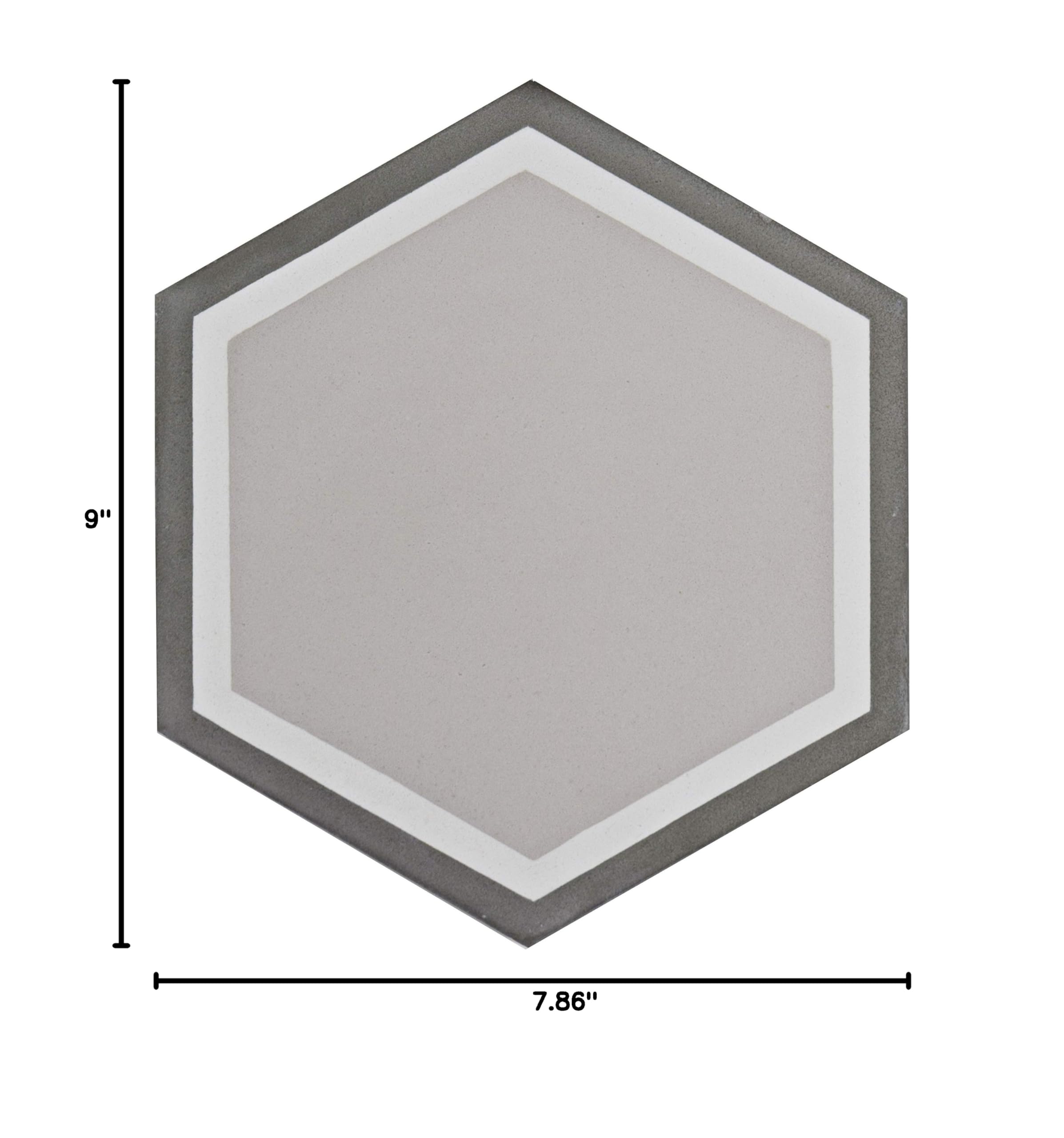 Merola Tile Cemento Hex Holland Channel 7-7/8