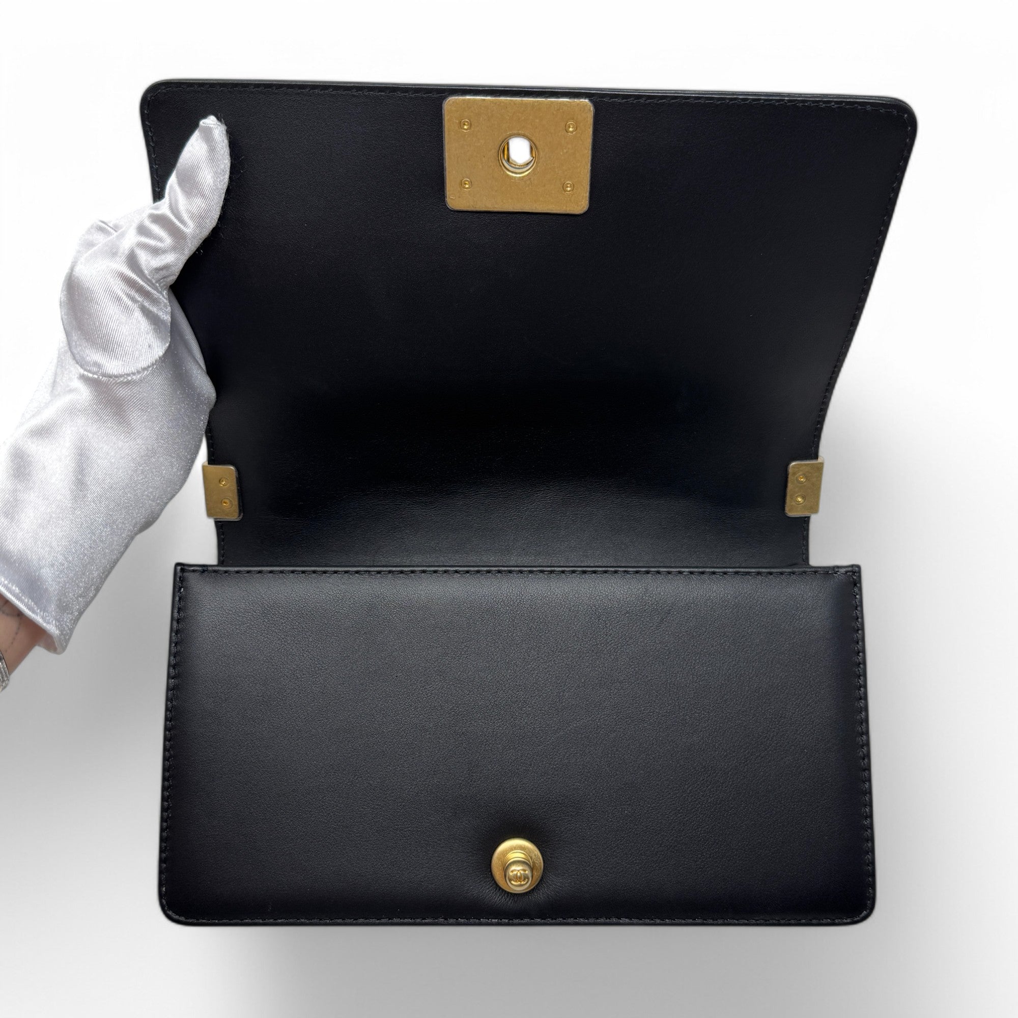 Chanel Black Medium Boy Top Handle Bag - Luxury Designer Handbag for Women | Perfect for Evening Parties, Date Nights & Special Occasions