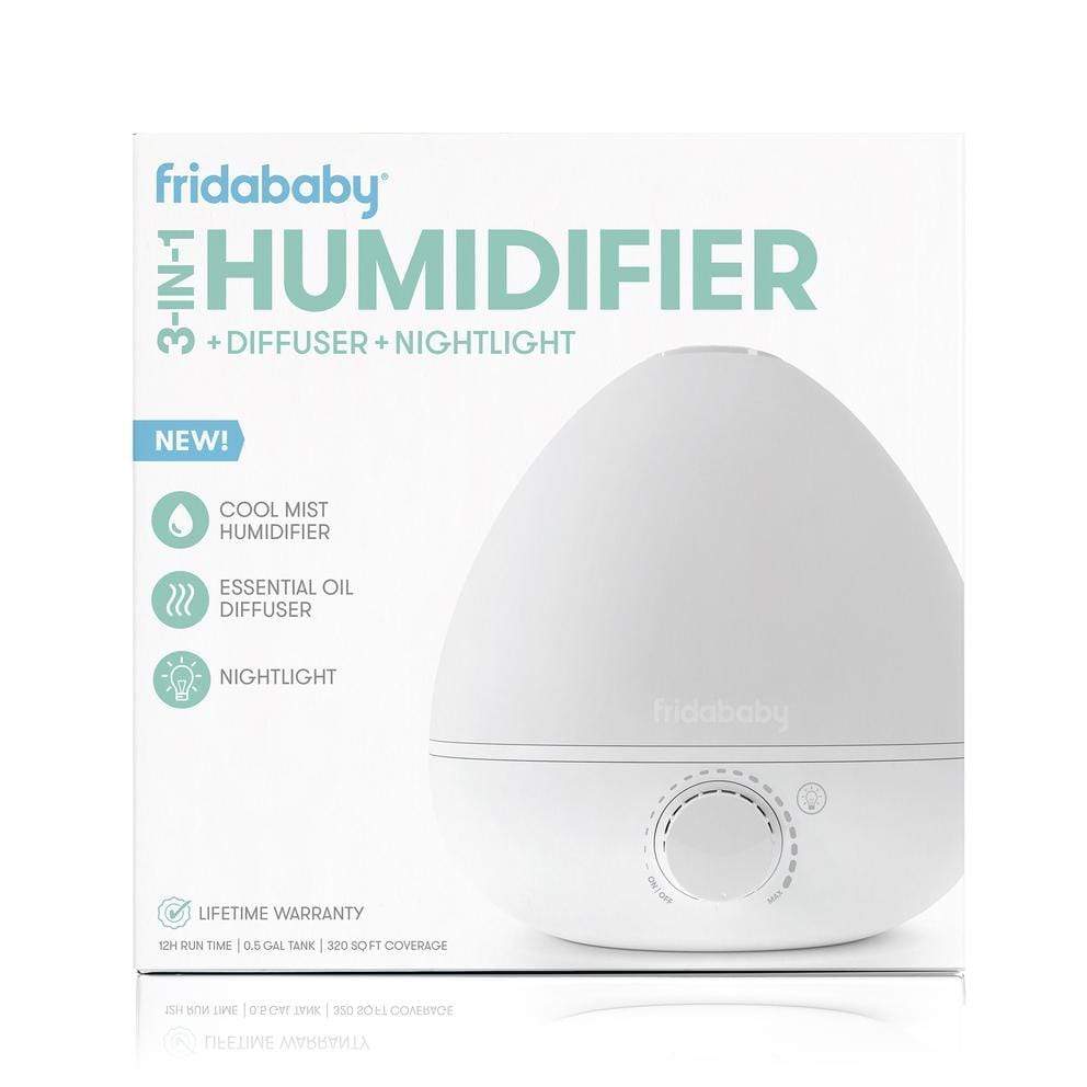 FridaBaby BreatheFrida 3-in-1 Humidifier, Diffuser & Nightlight for Baby Nursery - Cool Mist Humidifier with Essential Oil Diffuser and Soothing Night Light for Better Sleep and Congestion Relief
