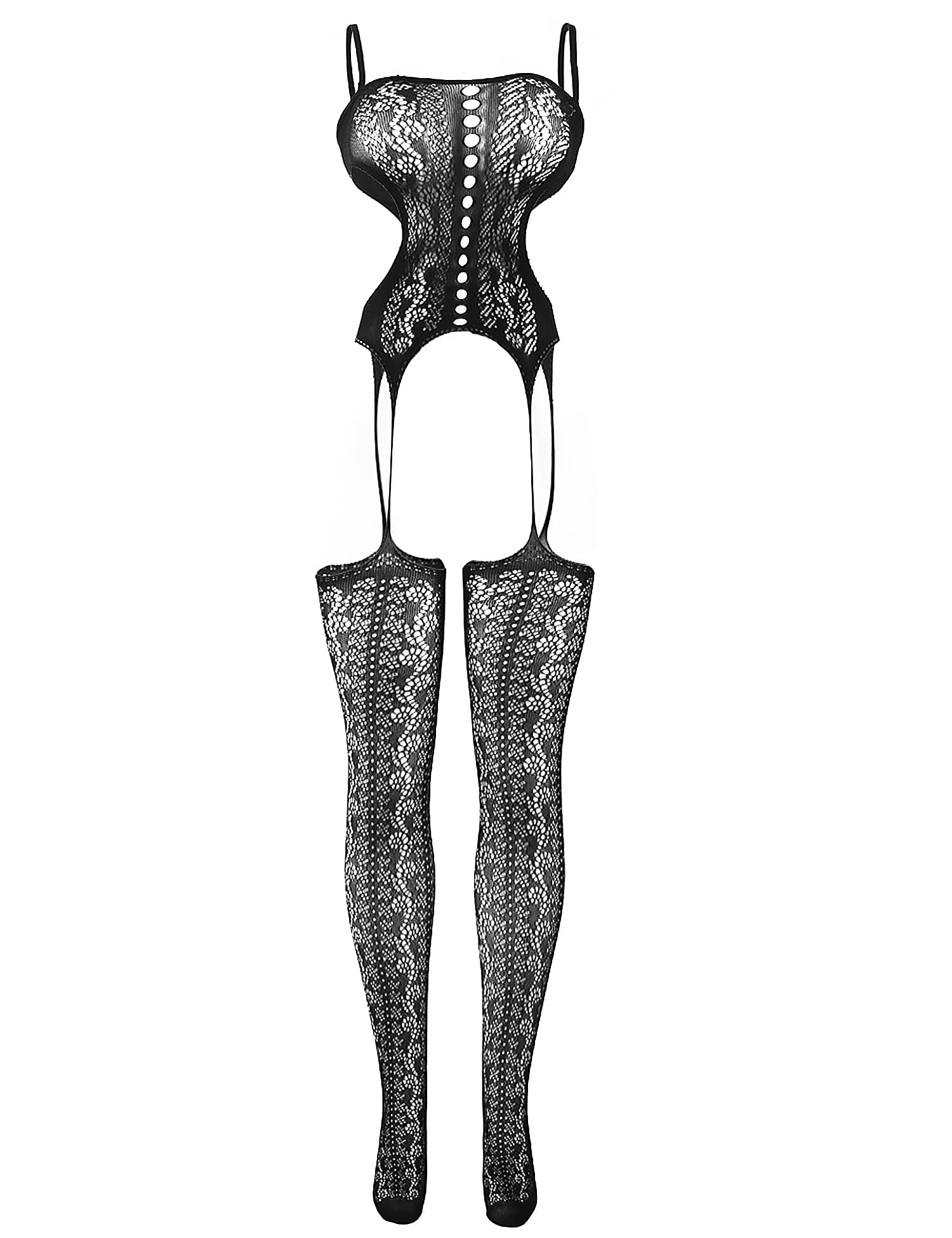 Ohyeahlady Women's Sexy Fishnet Bodystocking - Mesh Lingerie Sleeveless One-Piece Jumpsuit with Crotchless Design | Perfect for Valentine's Night, Boudoir Photoshoot & Sensual Nightwear