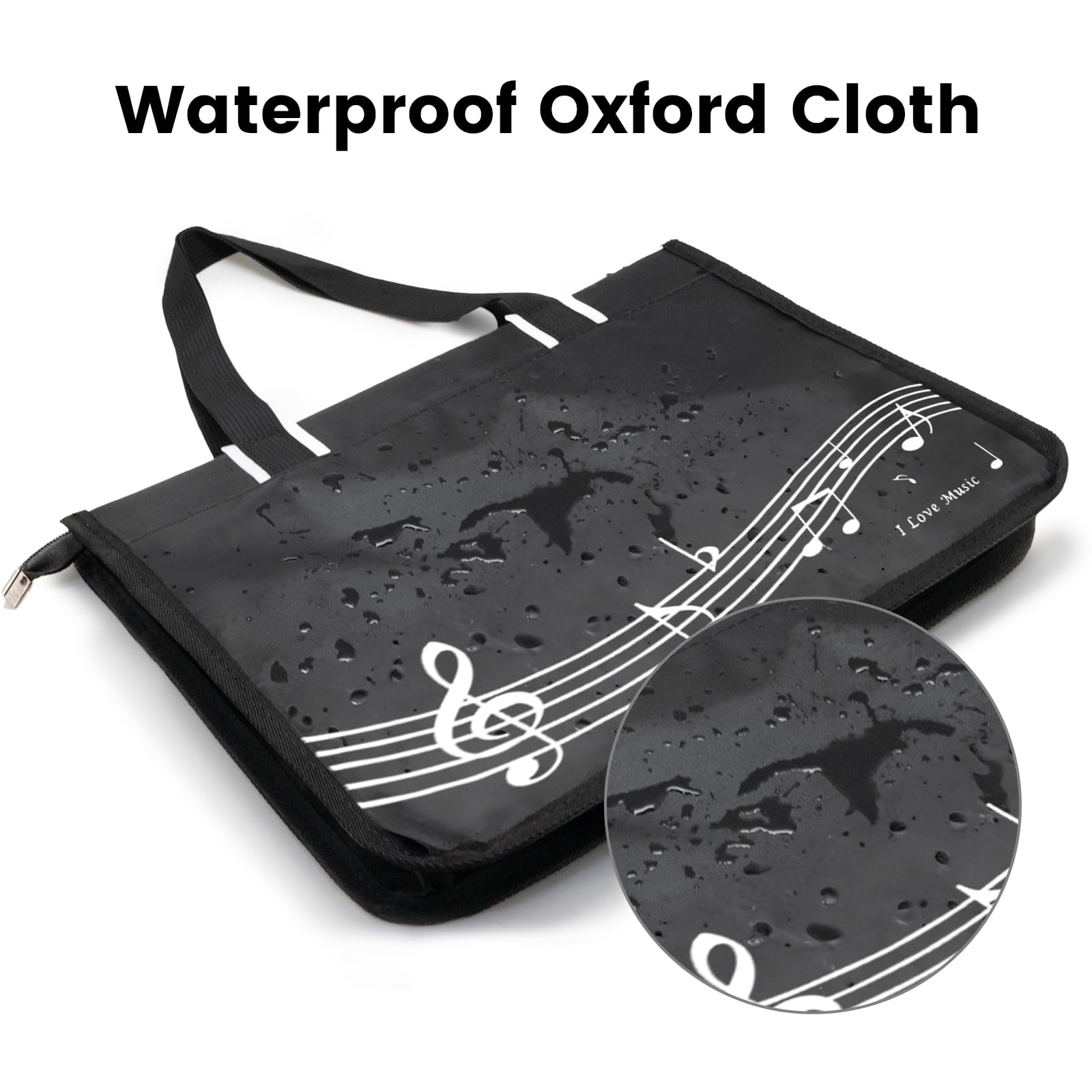 BestSounds Waterproof Zippered Piano Bag - Durable Music Book Tote for Piano Accessories, Perfect for Students, Kids & Women - Great Musician Gift (Black) - Ideal for Piano Lessons, Music School & Travel