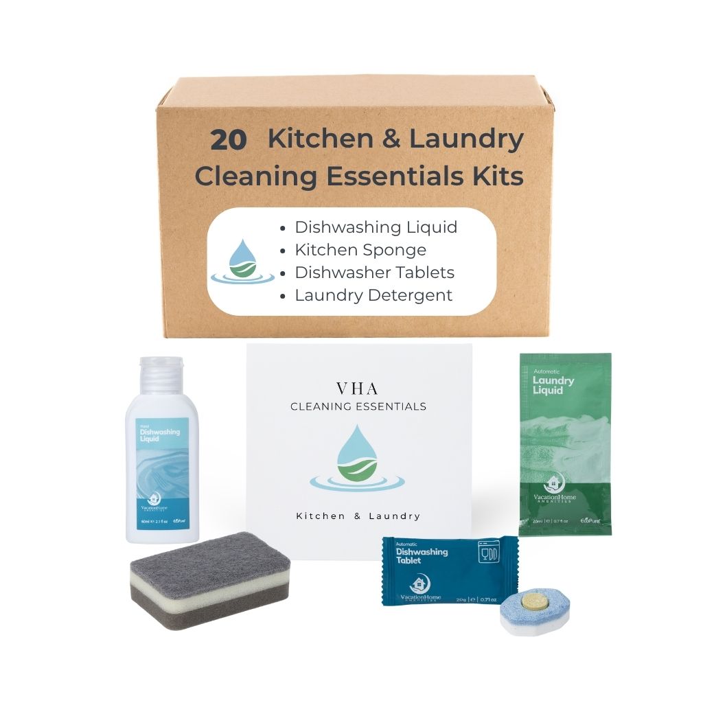 VHA Airbnb Essentials Kitchen & Laundry Kits - Complete Starter Set for Vacation Rentals | Perfect for Airbnb Hosts & Short-Term Rental Properties