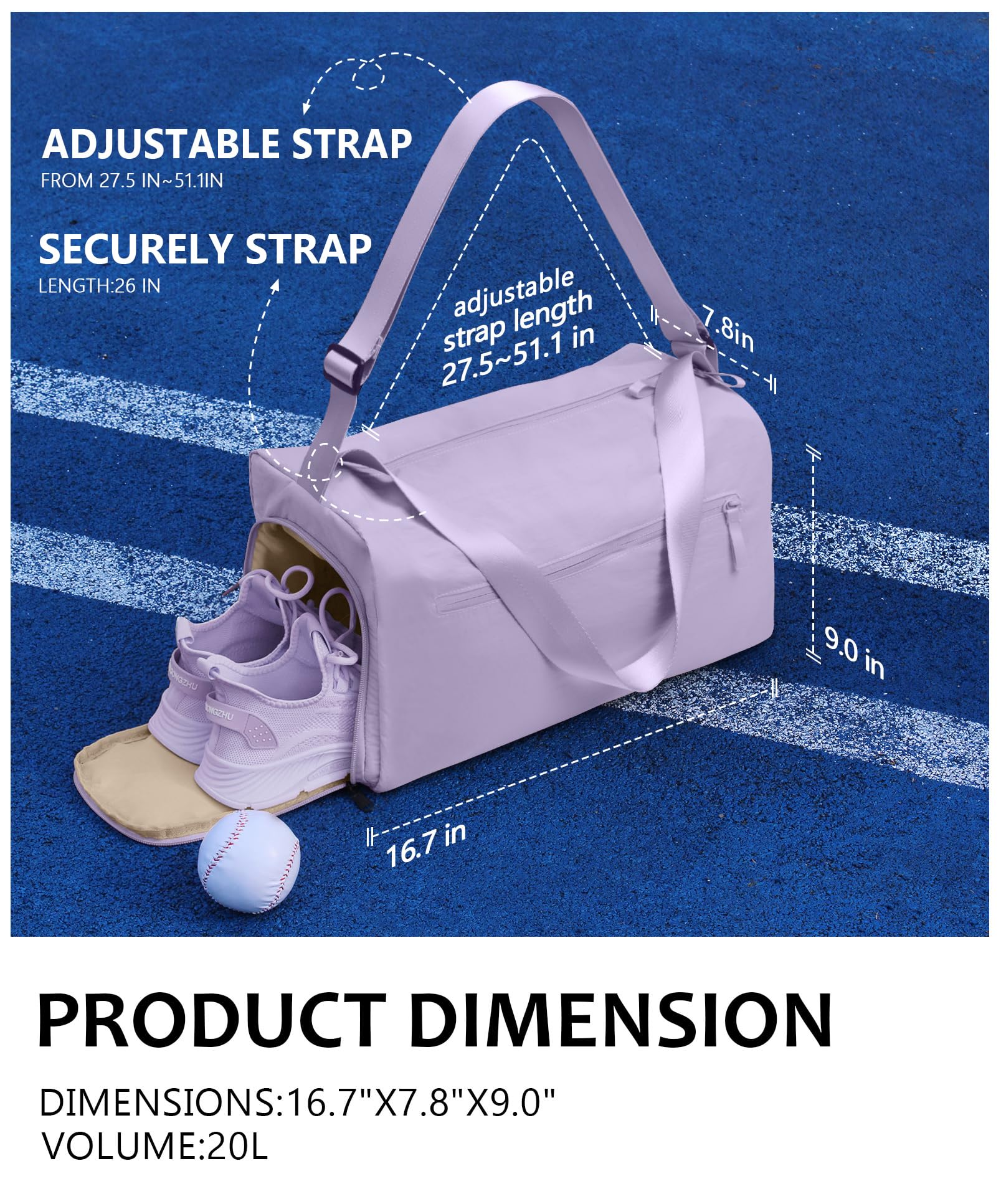 Stylish Compact 3-in-1 Small Gym Duffle Bag for Women & Men - Lightweight Crossbody Sports Bag for Fitness, Workout & Travel - Perfect for Gym, Yoga, Work Commute & Weekend Getaways