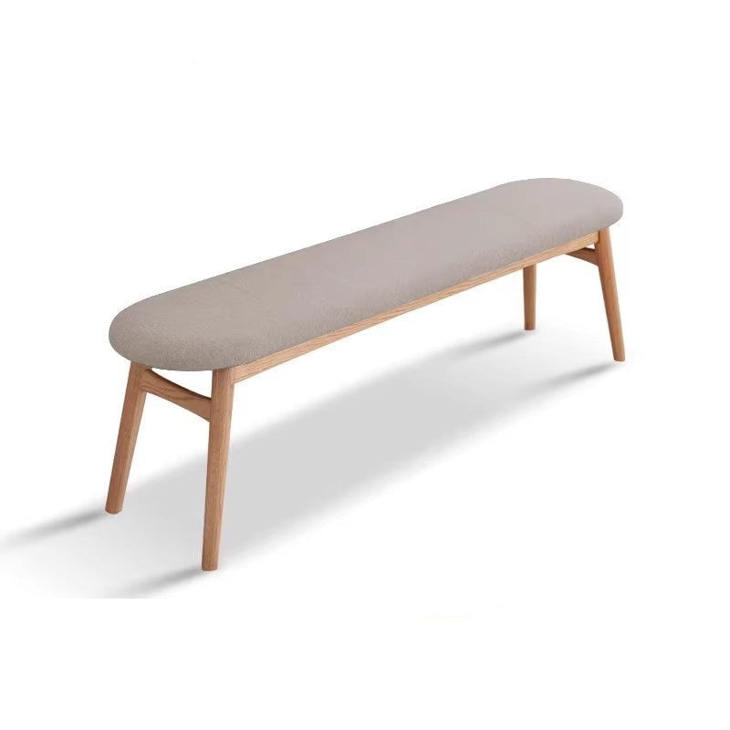 Solid Oak Wood Bench with Soft Cushion - Durable & Comfortable Seating for Living Room, Bedroom, or Entryway