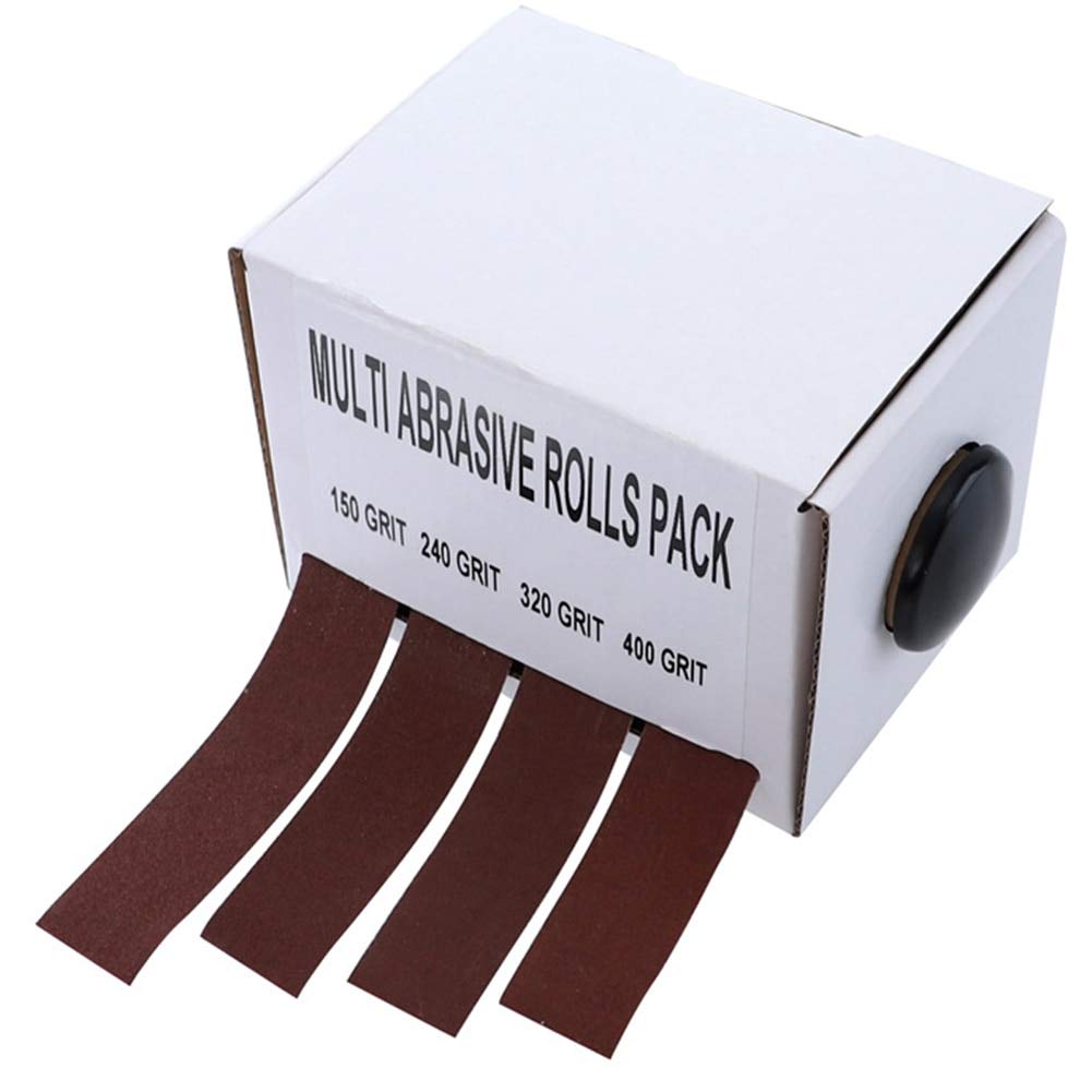 Premium Emery Cloth Abrasive Rolls for Metal, Wood & Glass - Assorted Grits for Grinding, Polishing & Furniture Repair - Durable Nylon-Backed Sanding Rolls in Convenient Storage Box - Ideal for DIY Projects, Metalworking & Woodturning