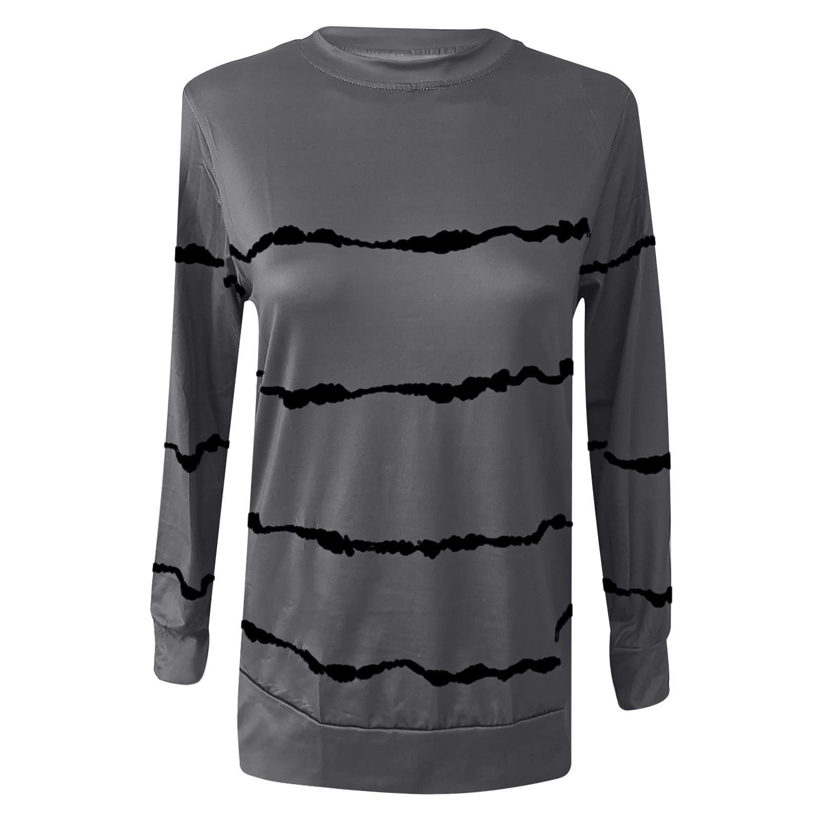 RKSTN Women's Long Sleeve Blouse - Loose Fit Casual T-Shirt & Crewneck Sweatshirt | Dressy Fall Tops 2024 | Perfect for Office Wear, Weekend Outfits & Layering
