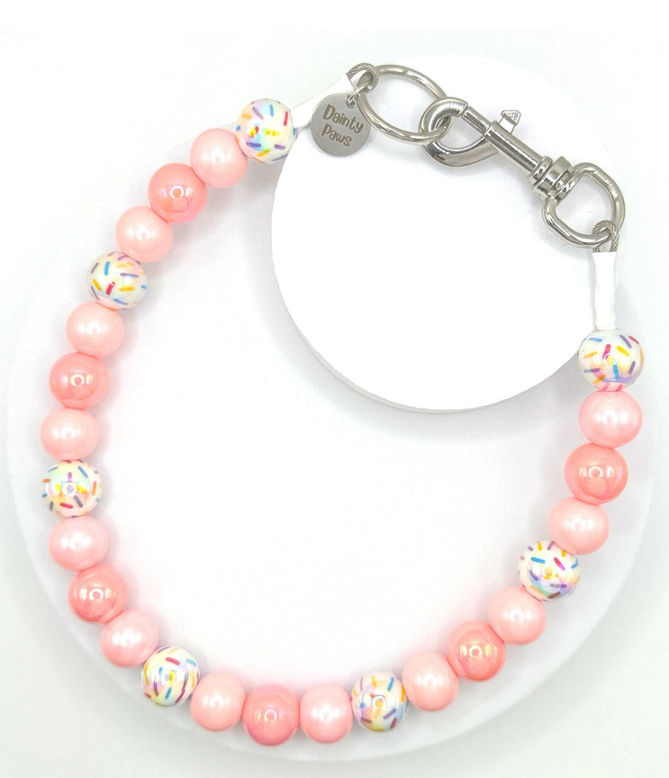 Bubblegum Bash Beaded Dog Collar - Stylish & Durable Pet Accessory for Small & Medium Dogs - Perfect for Daily Walks, Training & Fashion Outfits