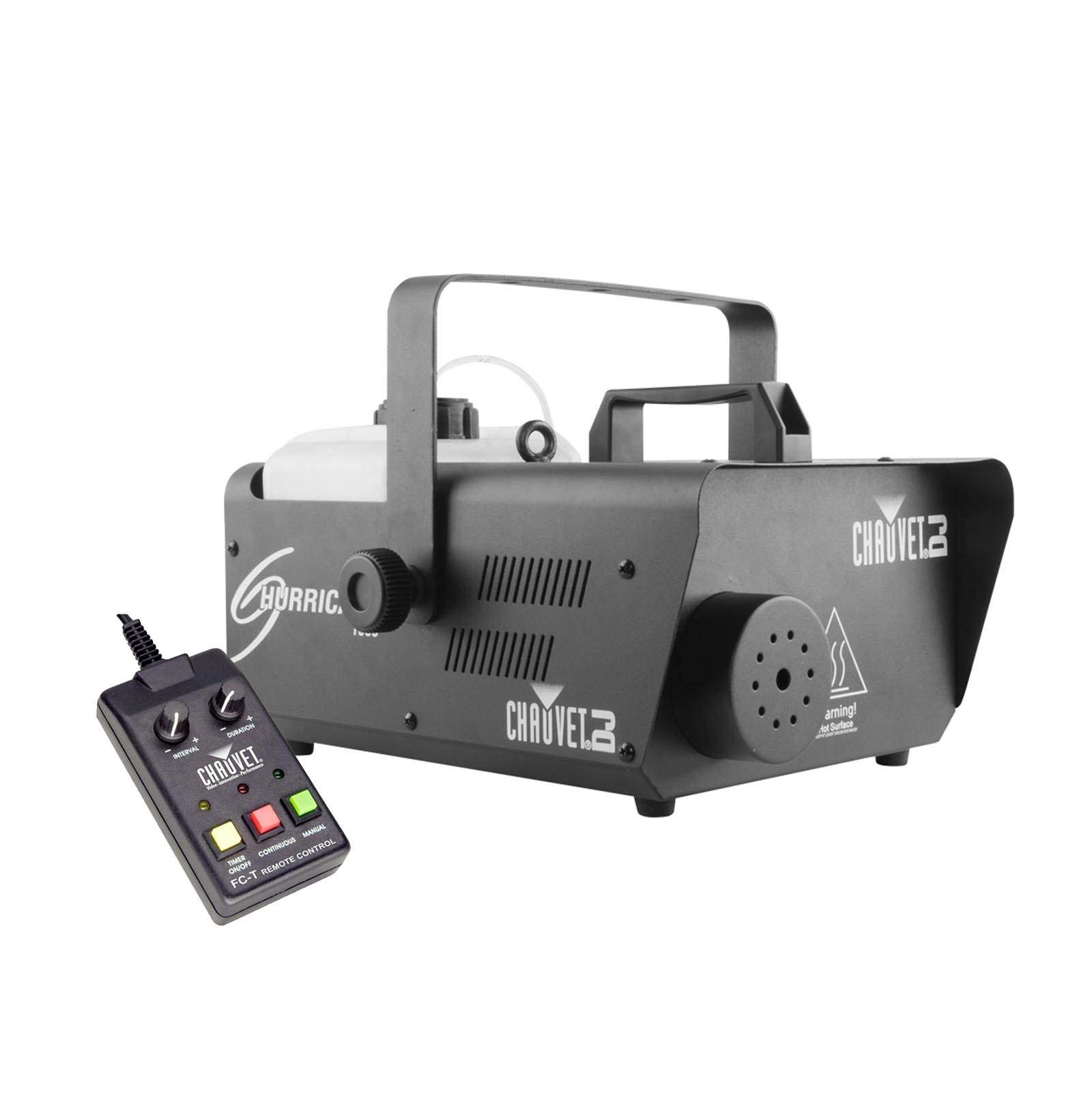 CHAUVET DJ Hurricane 1600 2.4L Professional Fog Machine with 2 Pack High Density Fog Juice - Perfect for DJ Shows, Halloween Parties, Concerts & Stage Performances